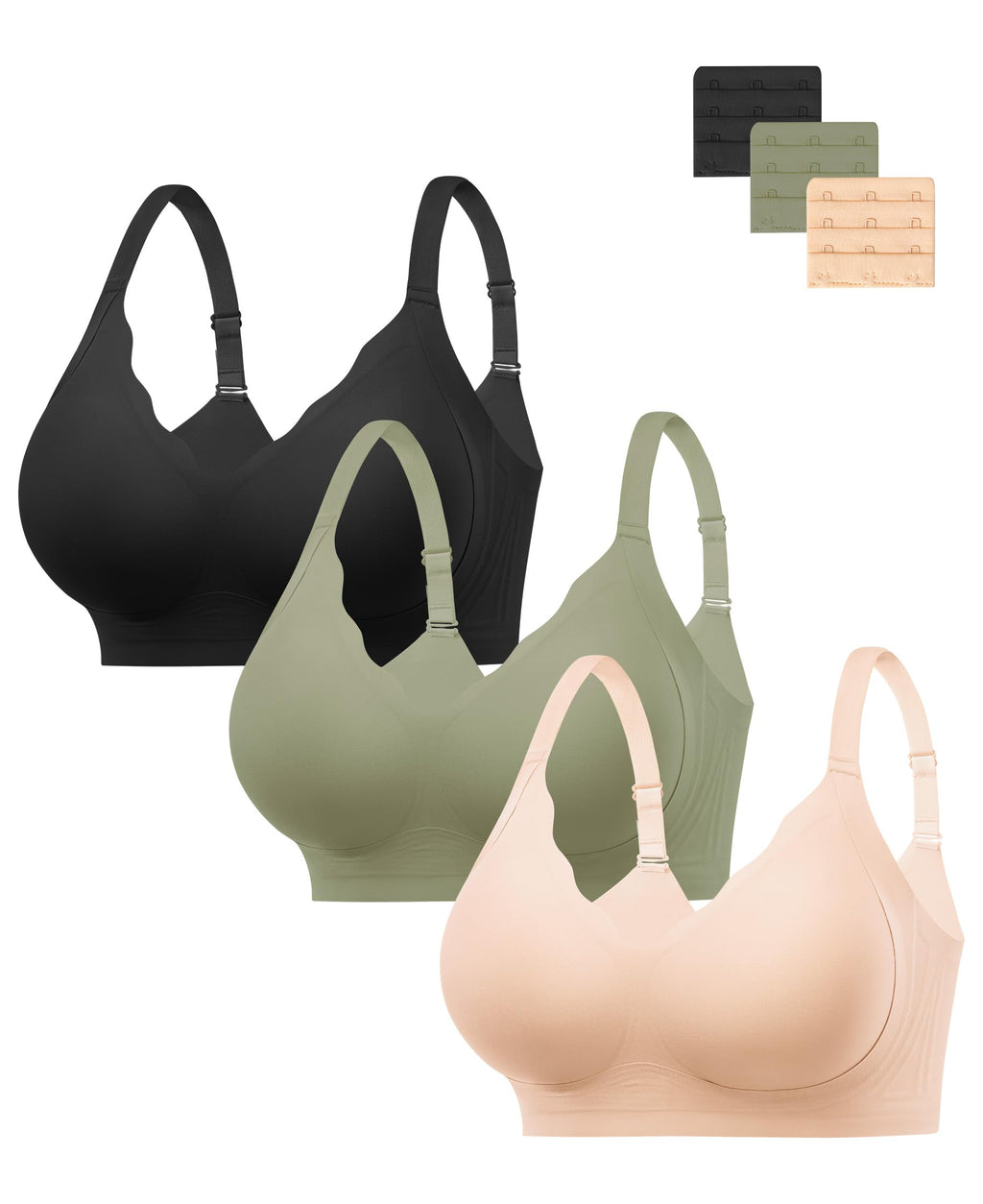 HBselect Jelly Bras for Women Seamless Comfy Push Up Wireless Tshirt Bras