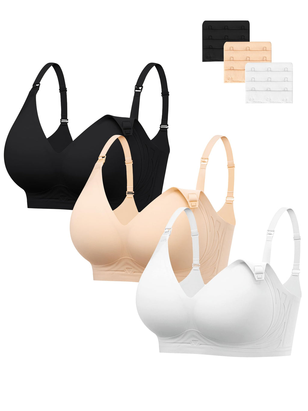HBselect Nursing Bras for Breastfeeding 3 Pack Women Maternity Jelly Bras