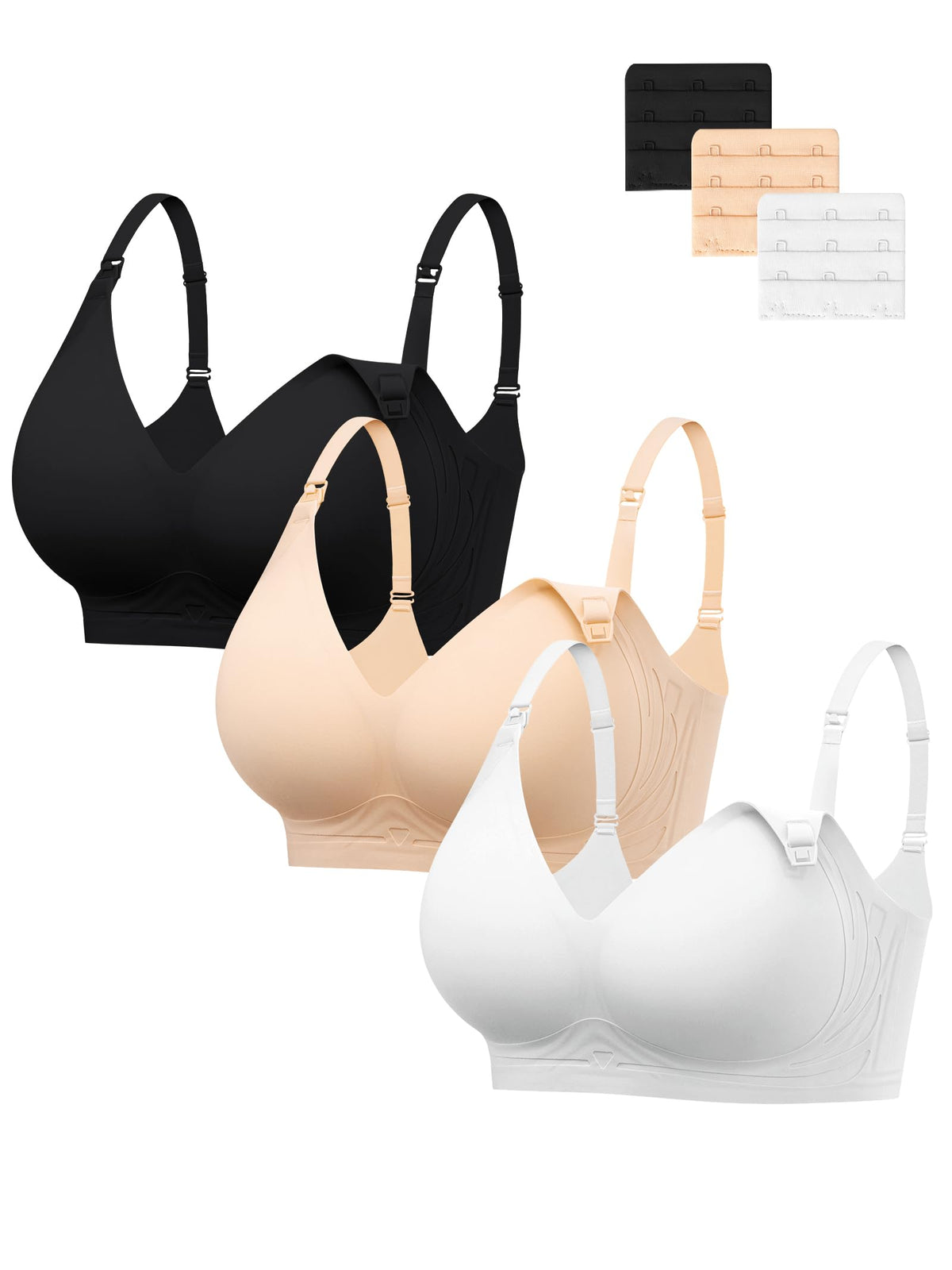 HBselect Nursing Bras for Breastfeeding 3 Pack Women Maternity Jelly Bras