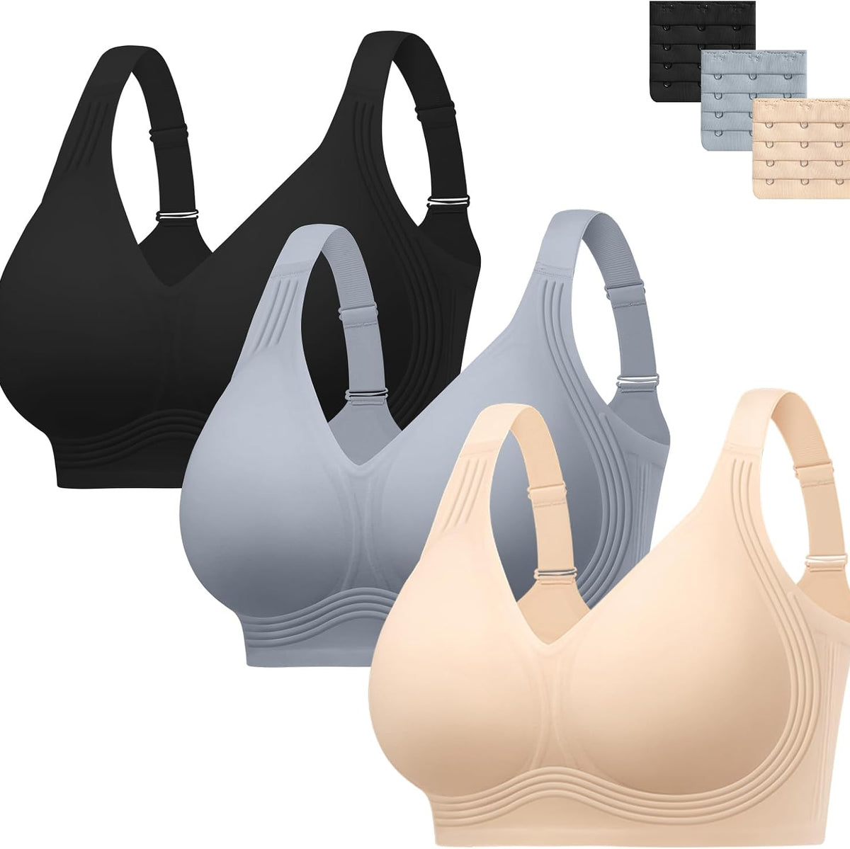 HBselect Jelly Bras for Women No Underwire Plus Size Wireless Seamless Bras