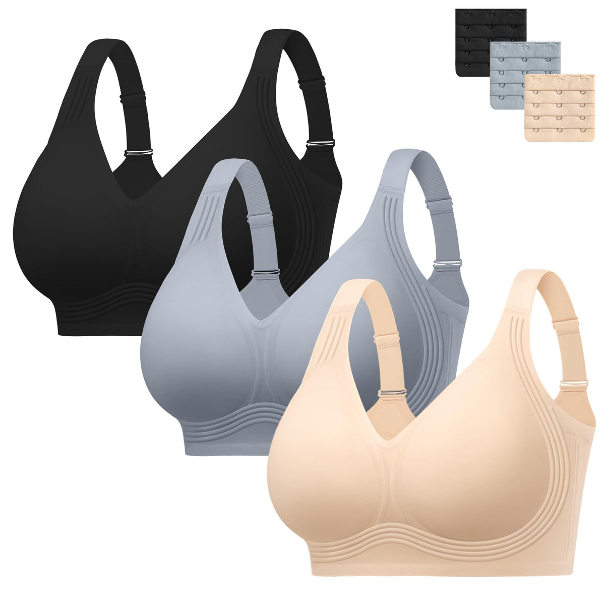 HBselect Jelly Bras for Women No Underwire Plus Size Wireless Seamless Bras