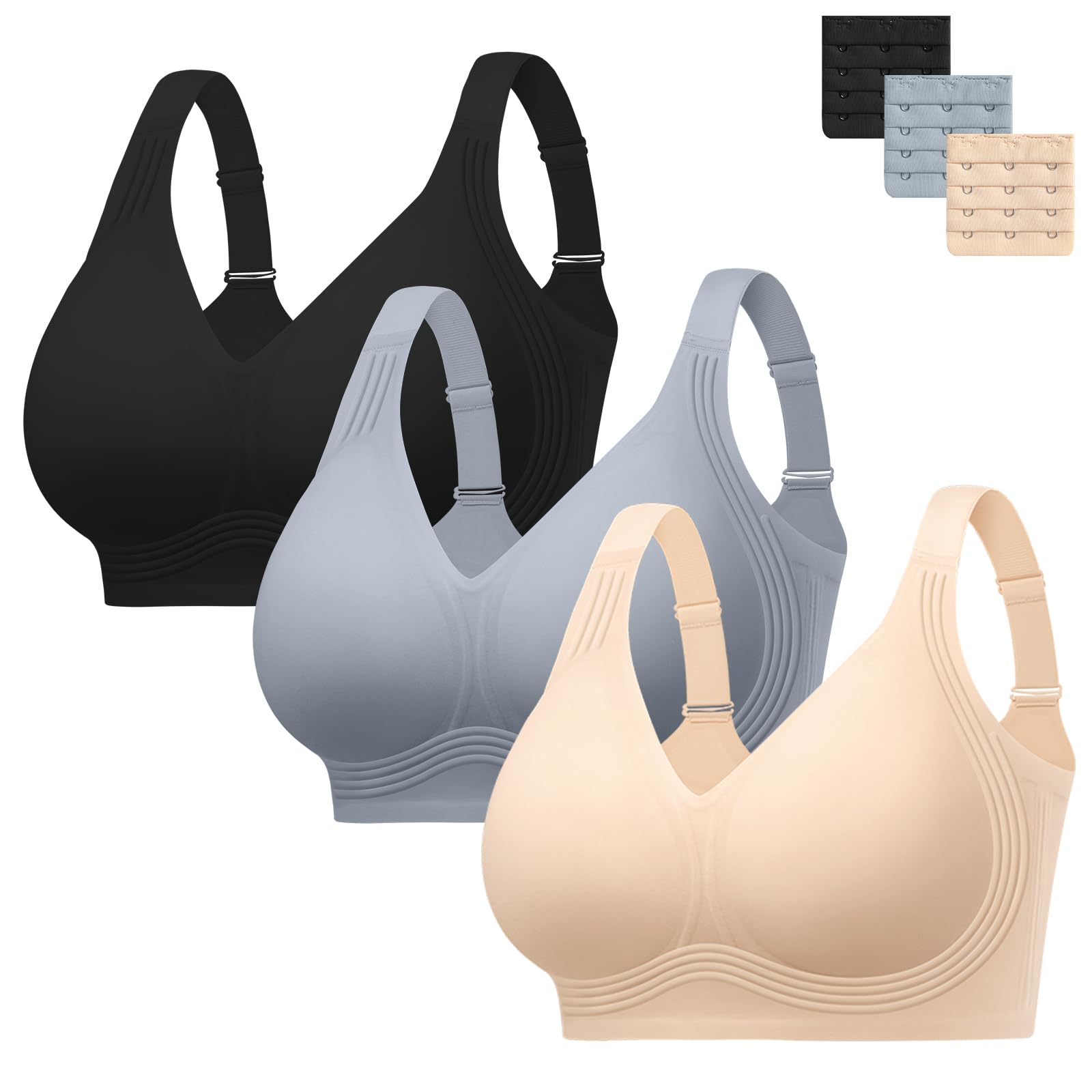 HBselect Jelly Bras for Women No Underwire Plus Size Wireless Seamless Bras