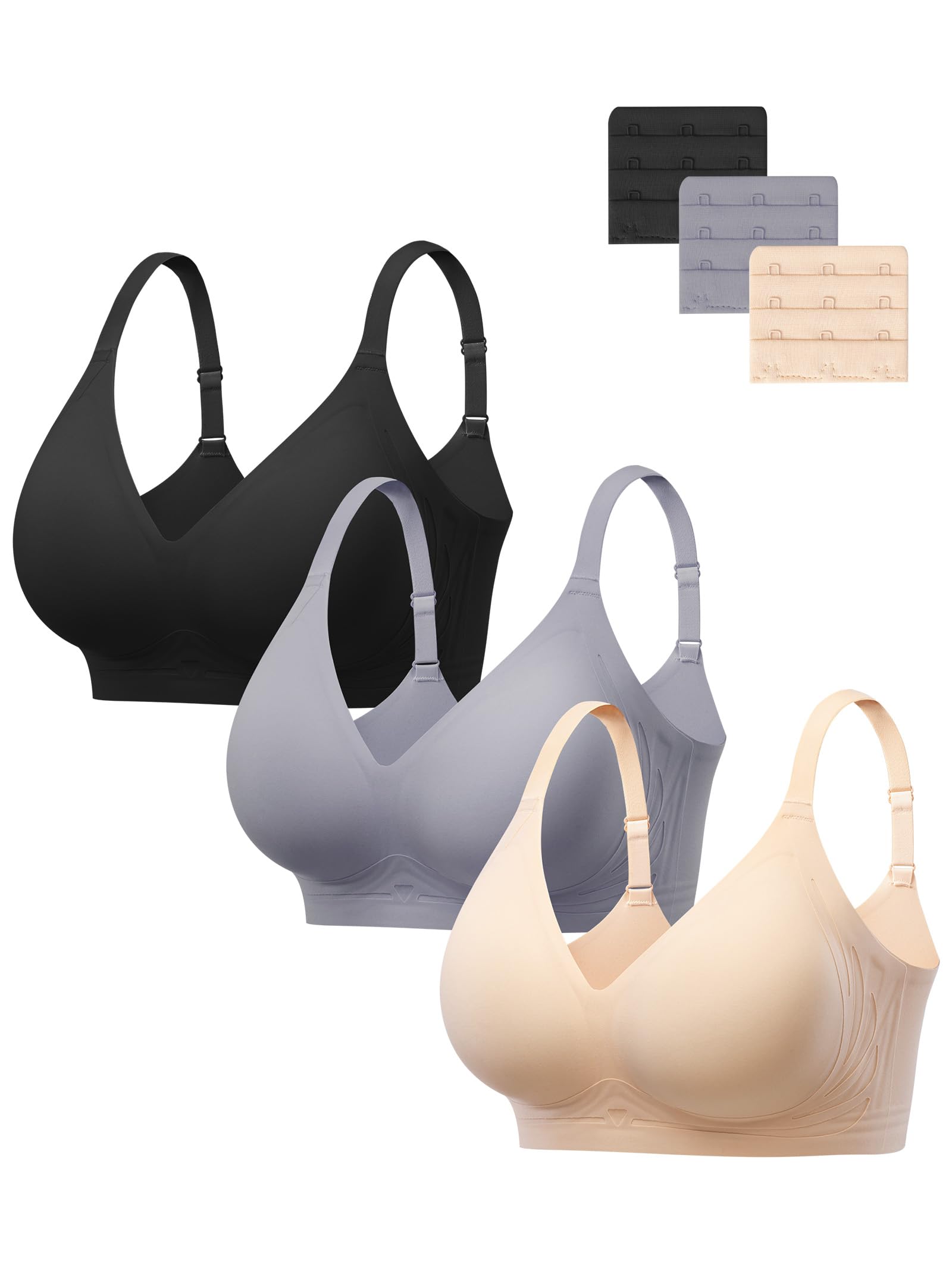 HBselect Jelly Bras for Women No Underwire Comfort Wireless Push Up Bras