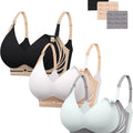 HBselect Nursing Bras for Breastfeeding 3 Pack Women Maternity Jelly Bras