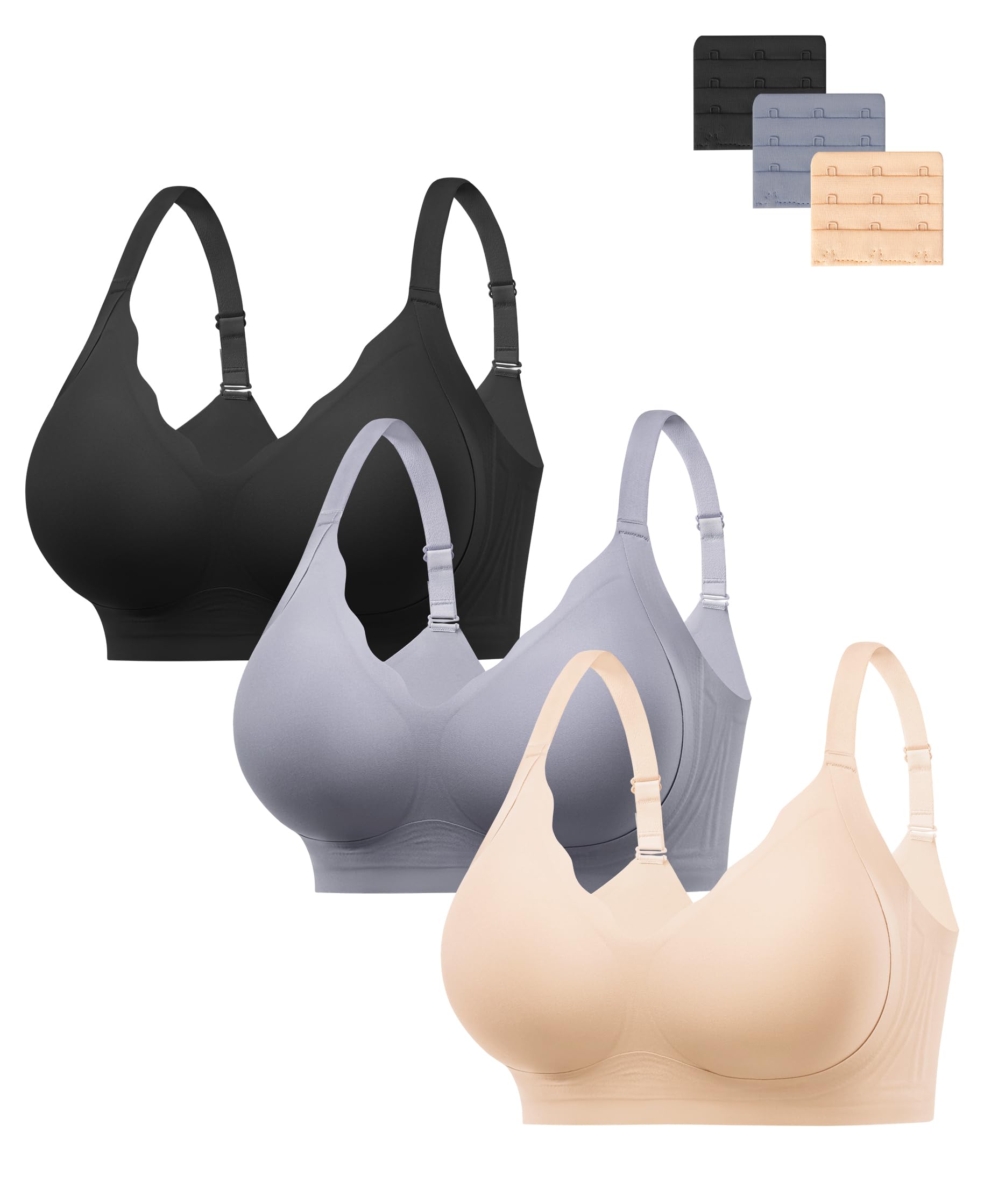 HBselect Jelly Bras for Women Seamless Comfy Push Up Wireless Tshirt Bras