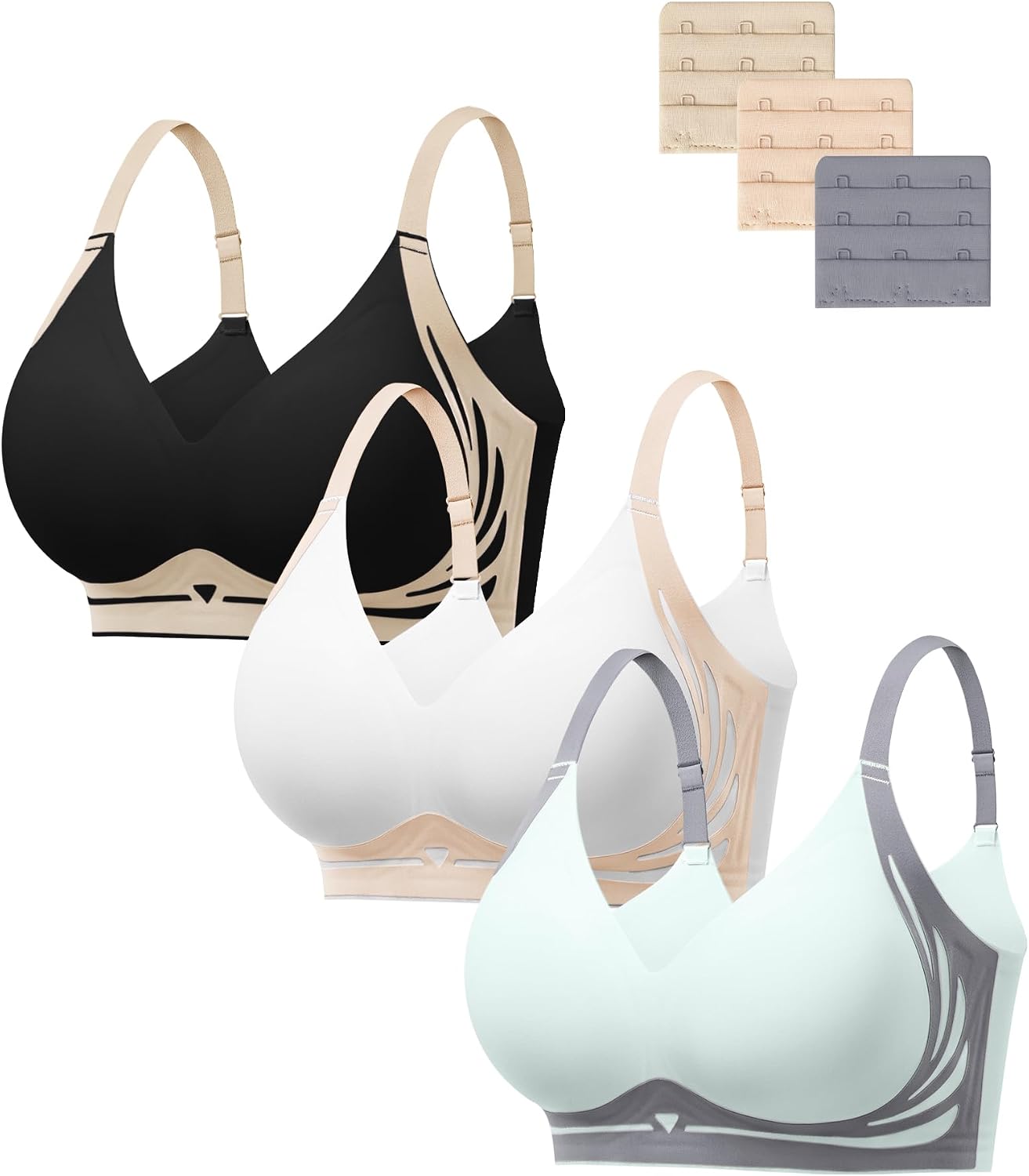 HBselect Jelly Bras for Women No Underwire Comfort Wireless Push Up Bras