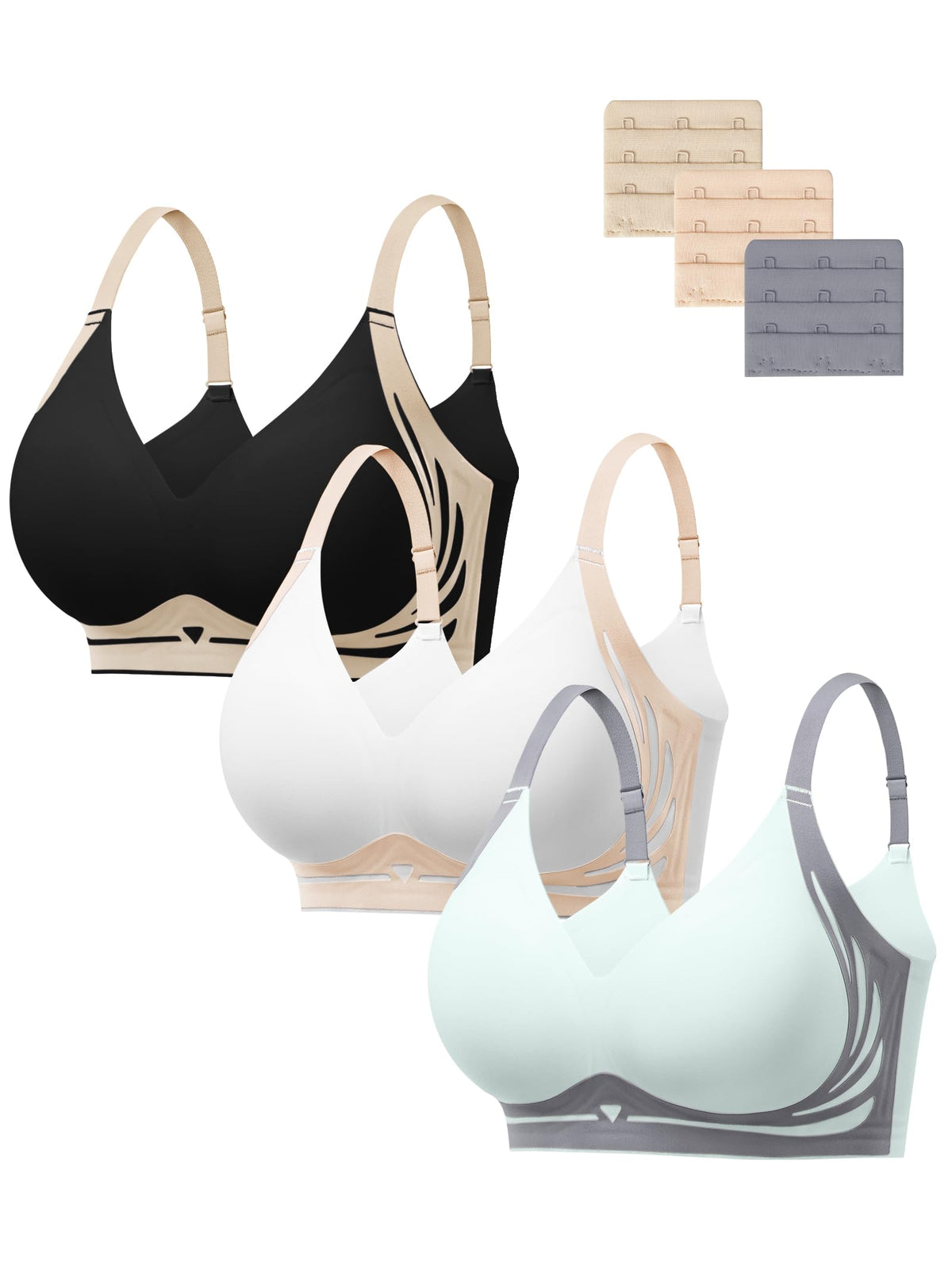 HBselect Jelly Bras for Women No Underwire Comfort Wireless Push Up Bras