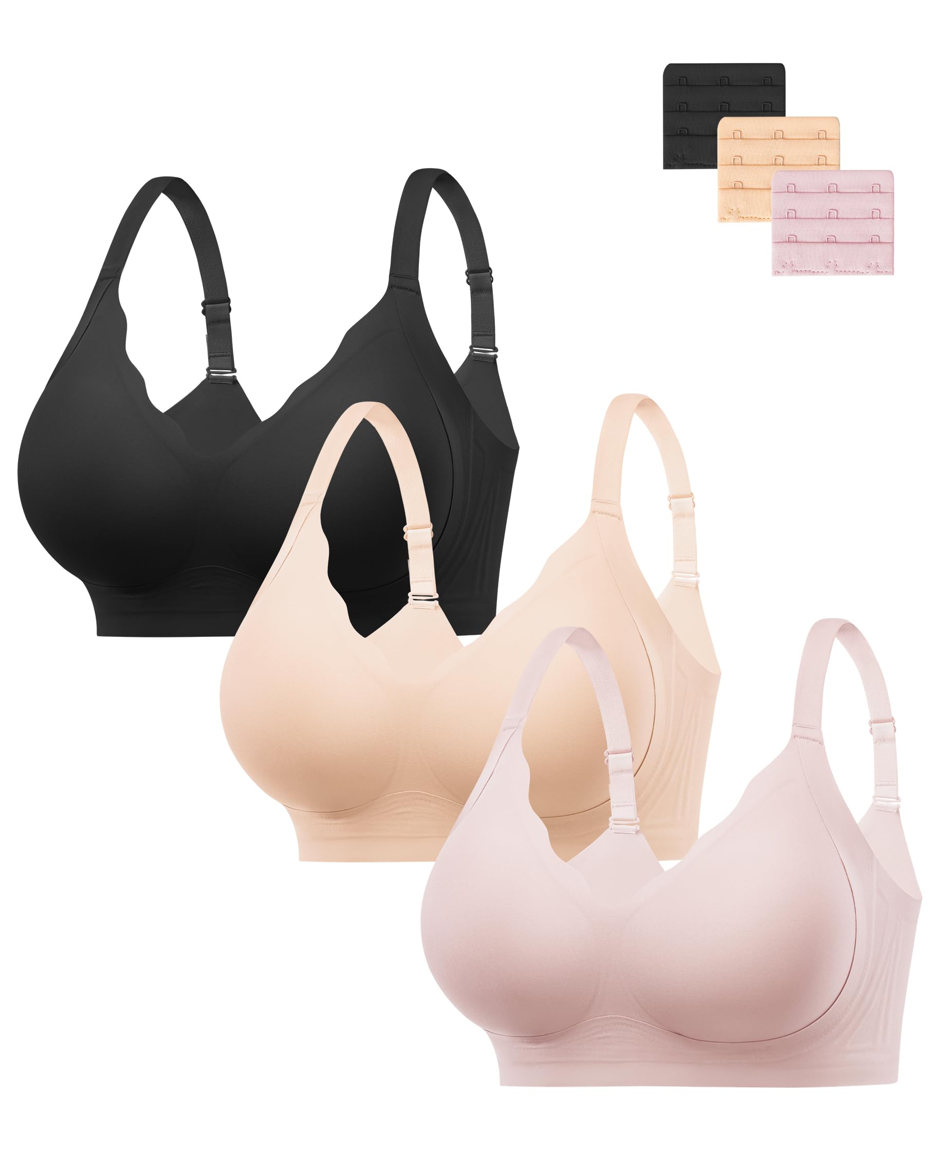 HBselect Jelly Bras for Women Seamless Comfy Push Up Wireless Tshirt Bras