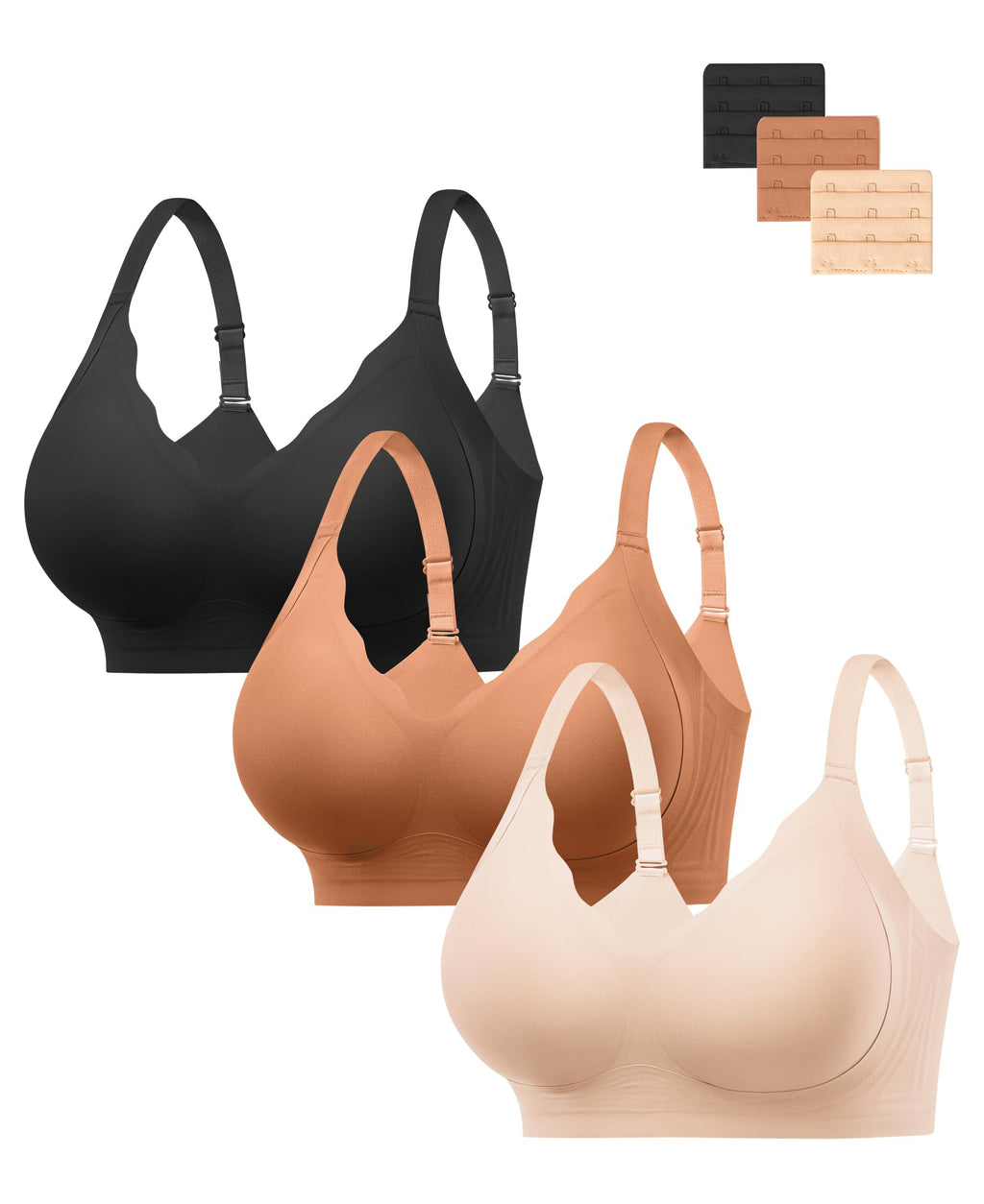 HBselect Jelly Bras for Women Seamless Comfy Push Up Wireless Tshirt Bras