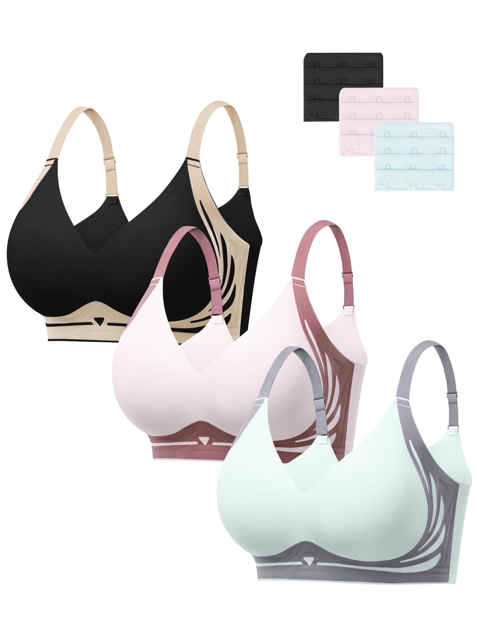 HBselect Jelly Bras for Women No Underwire Comfort Wireless Push Up Bras