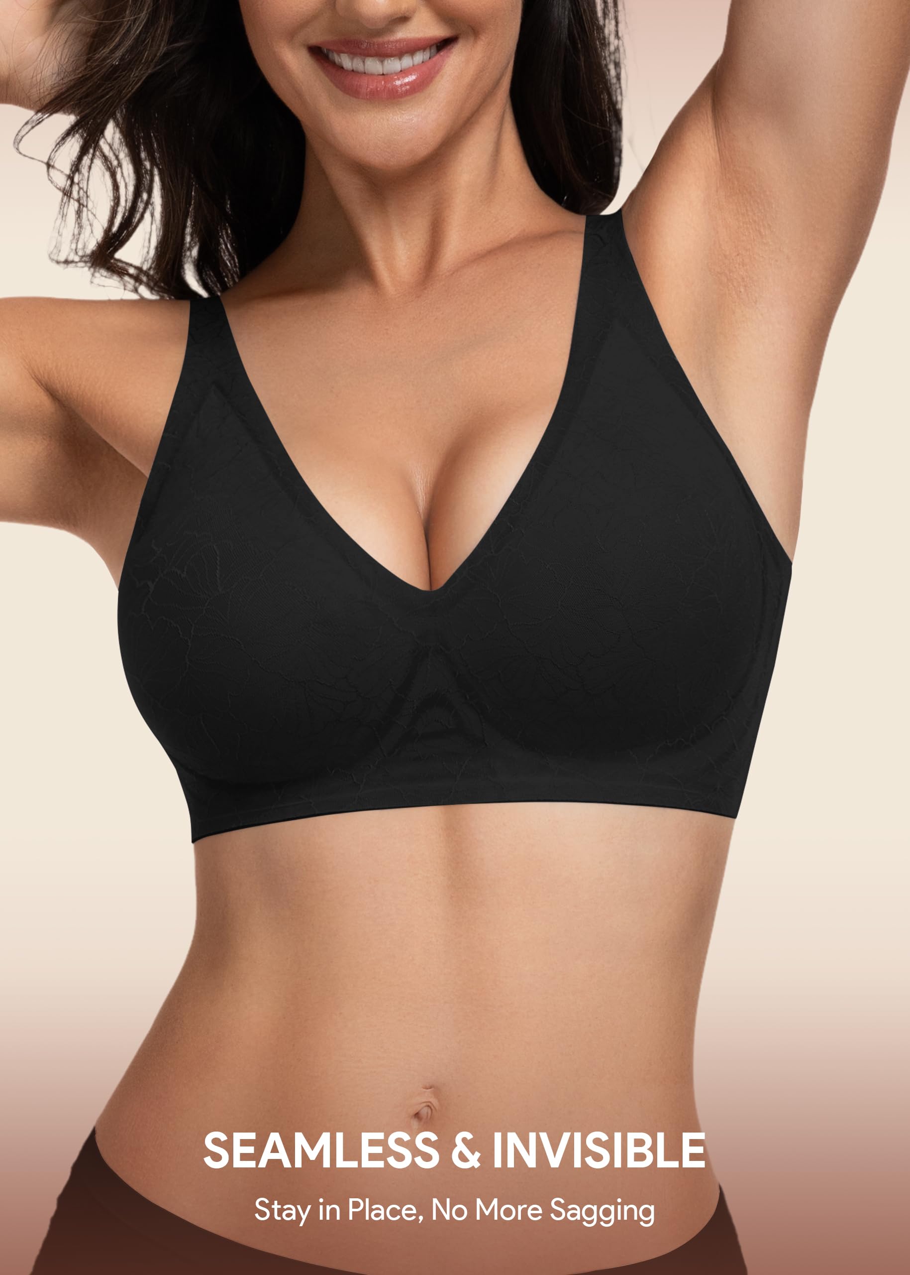 HBselect Jelly Bras for Women Wireless Seamless Comfort Full Coverage Bra