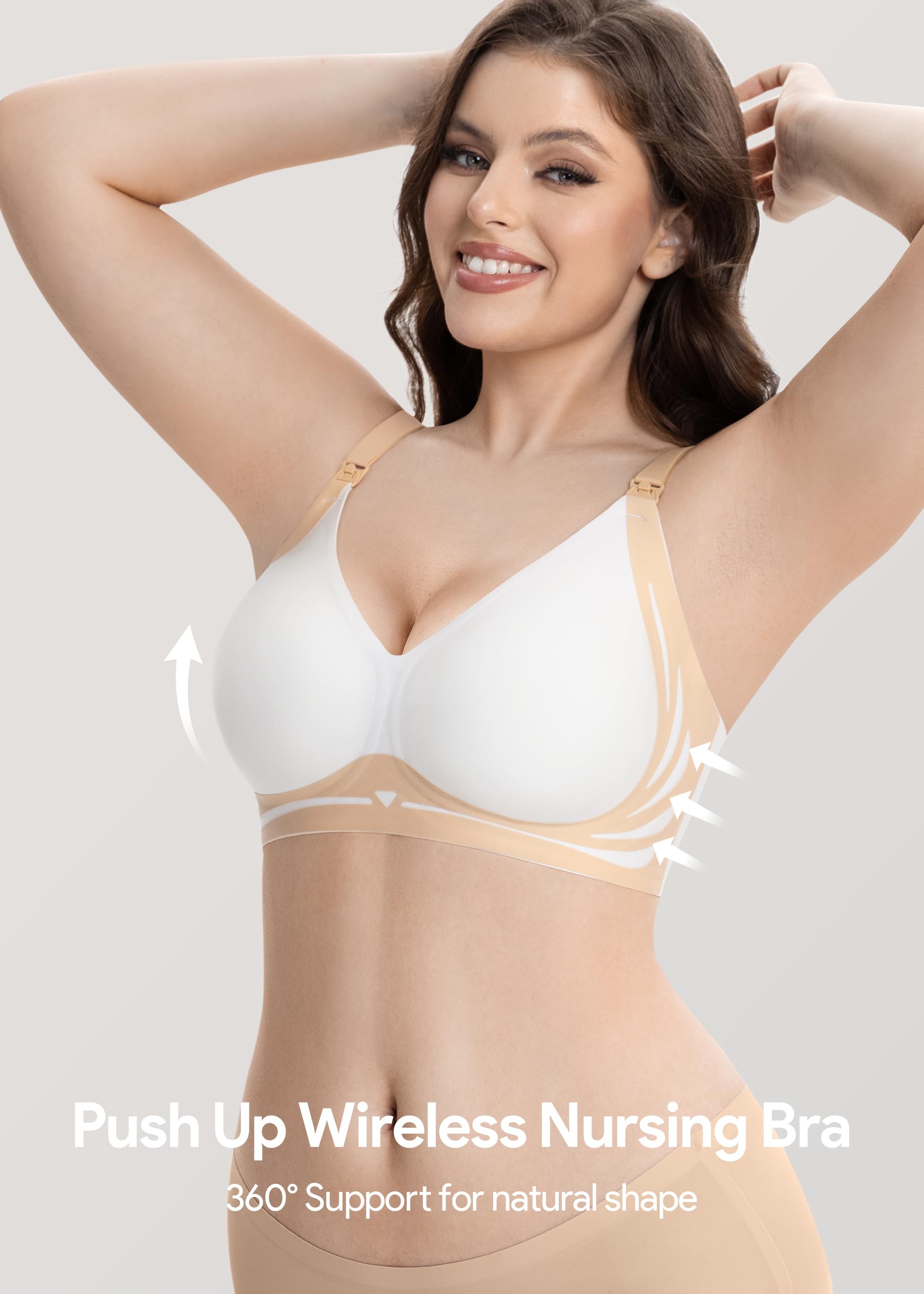 HBselect Nursing Bras for Breastfeeding 3 Pack Women Maternity Jelly Bras