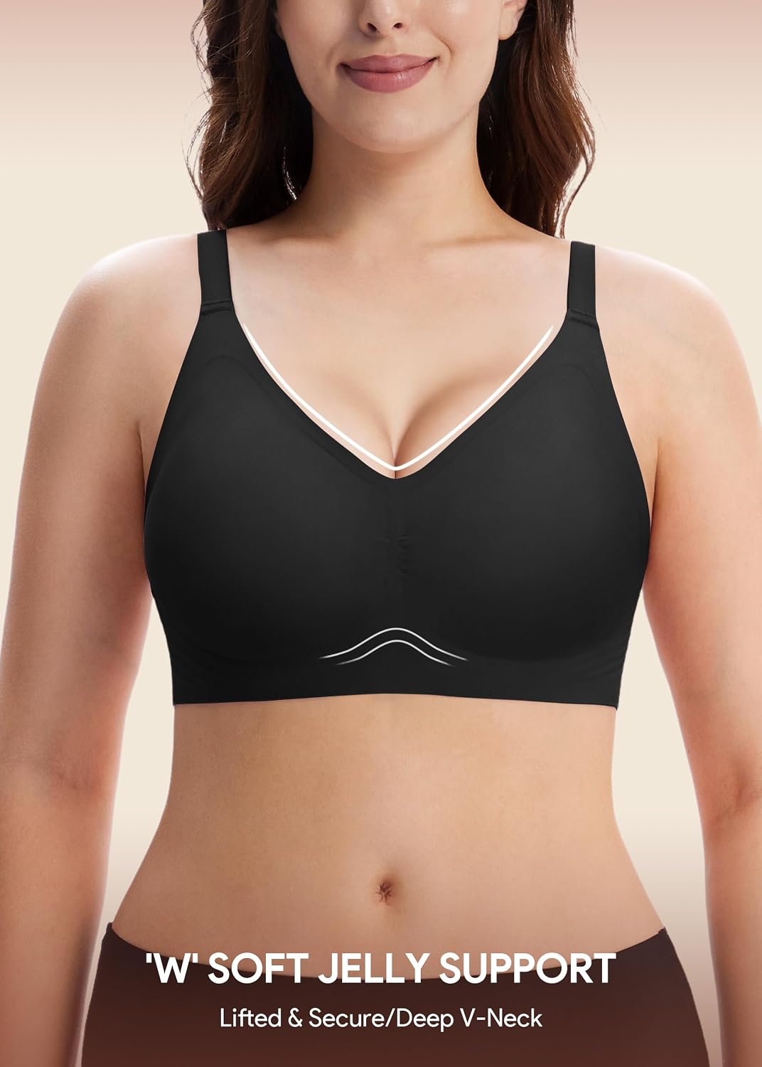 HBselect Jelly Bras for Women Seamless Push Up Wireless Tshirts Bralettes