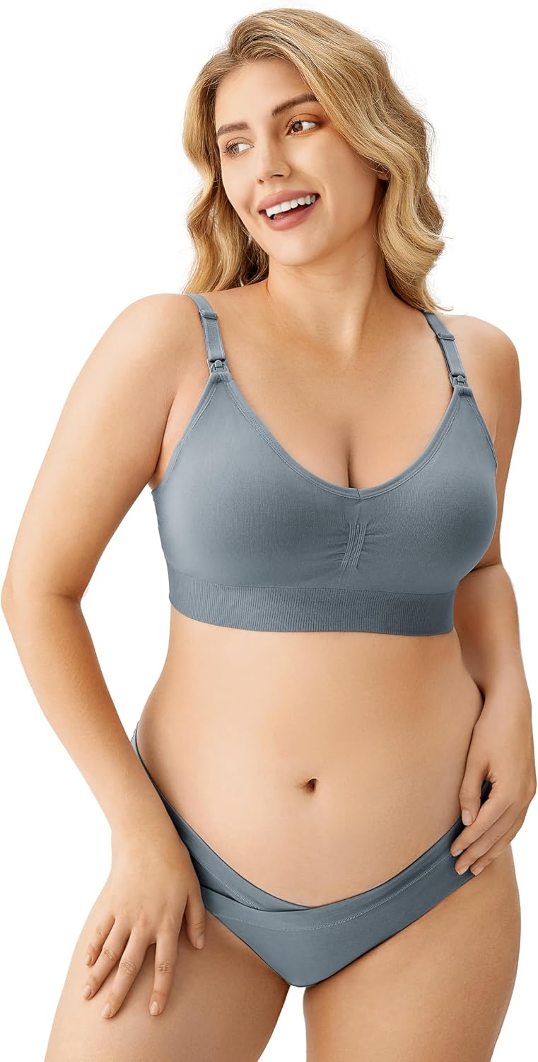 HBselect Women Maternity Bras 5 Pack Nursing Bras for Breastfeeding