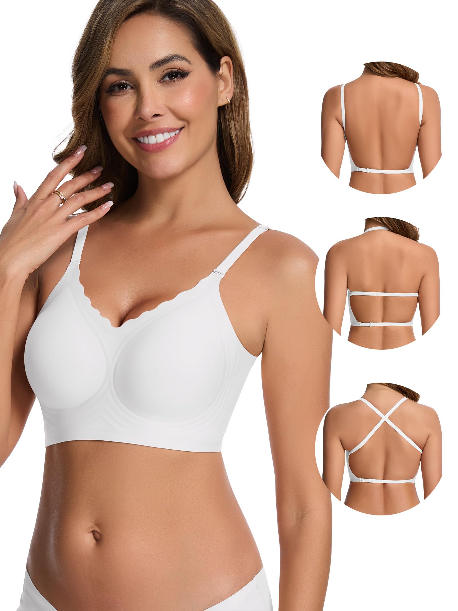 HBselect Jelly Bras for Women No Underwire Plus Size Wireless Seamless Bras