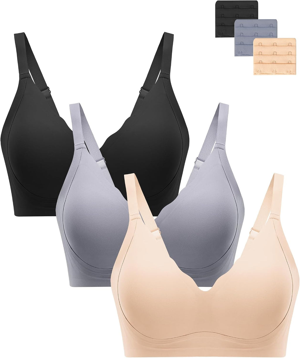 HBselect Jelly Bras for Women Seamless Comfy Push Up Wireless Tshirt Bras
