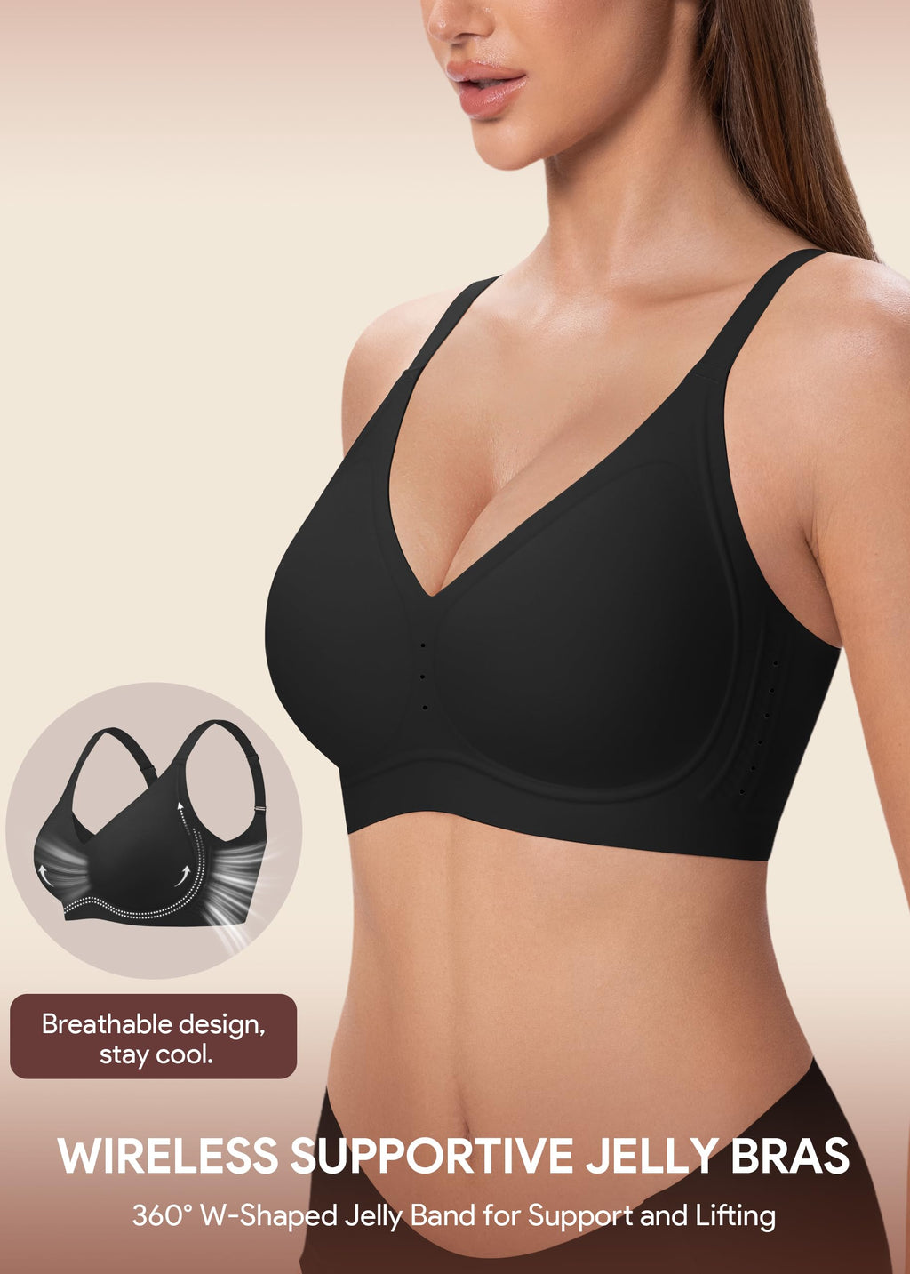 HBselect Jelly Bras for Women Wireless Seamless Comfort Full Coverage Bra