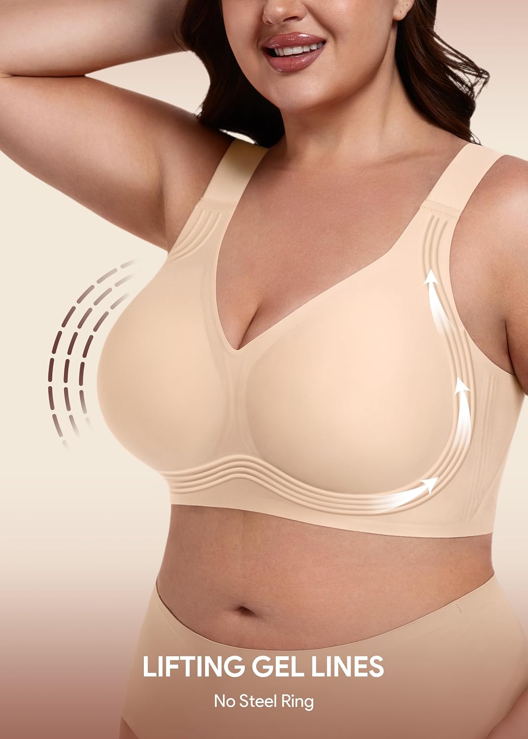 HBselect Jelly Bras for Women No Underwire Plus Size Wireless Seamless Bras
