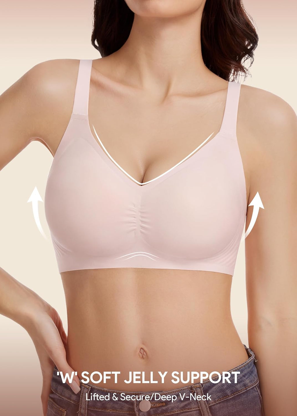 HBselect Jelly Bras for Women Seamless Push Up Wireless Tshirts Bralettes