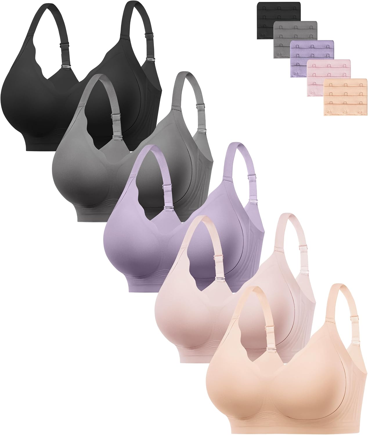 HBselect Jelly Bras for Women Seamless Wireless Full Coverage Tshirt Bras