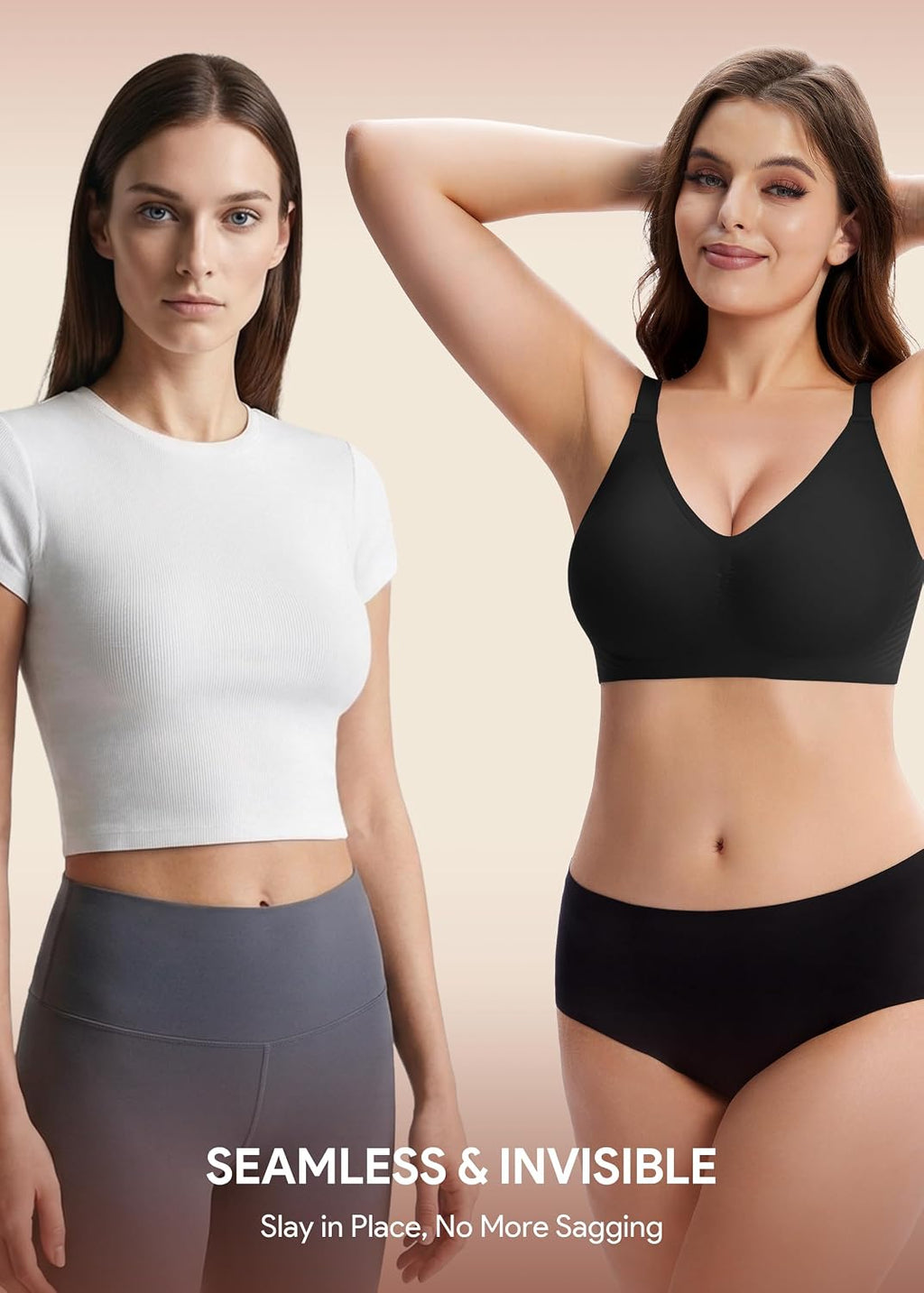 HBselect Jelly Bras for Women Seamless Push Up Wireless Tshirts Bralettes