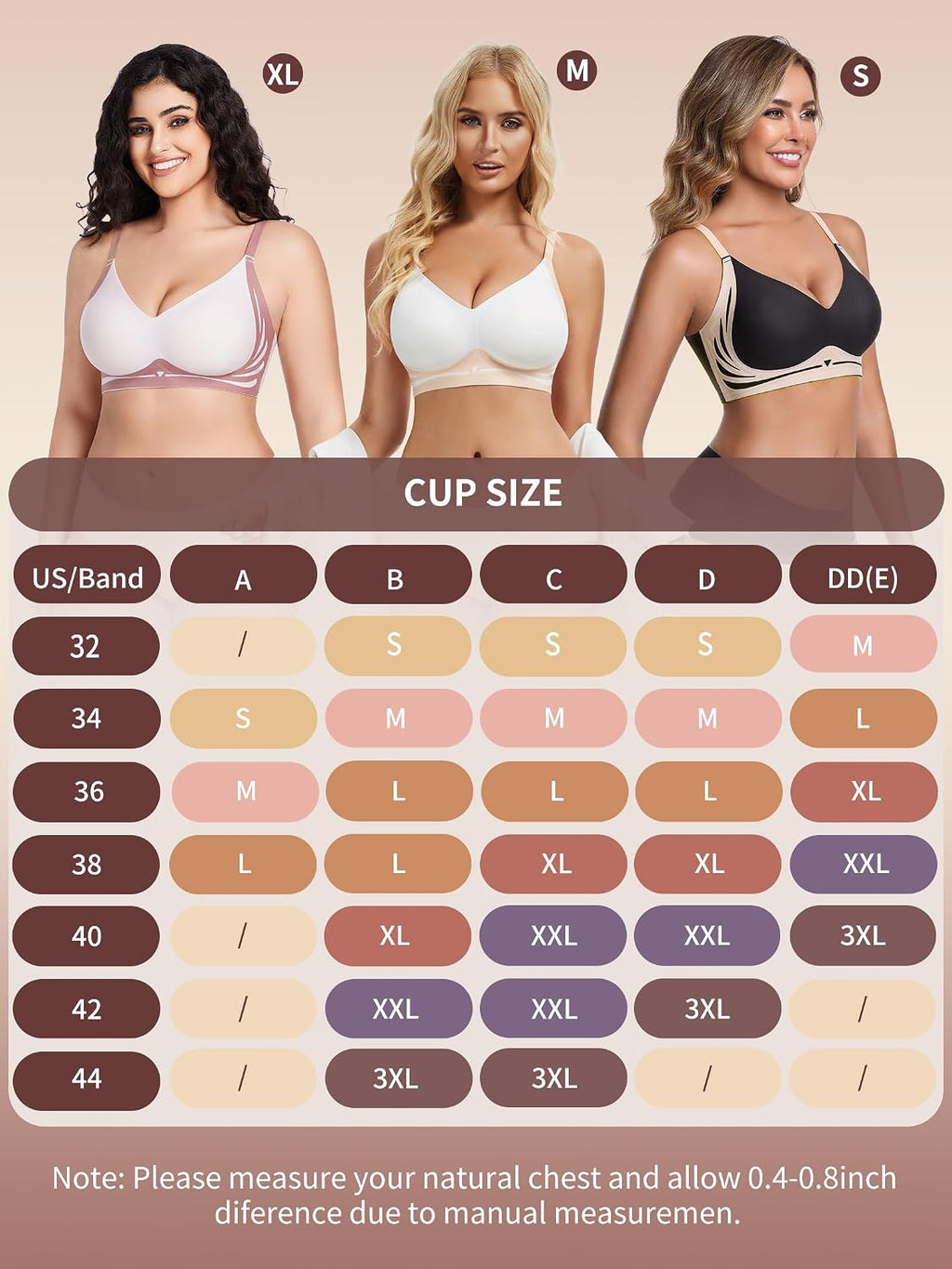 HBselect Jelly Bras for Women No Underwire Comfort Wireless Push Up Bras