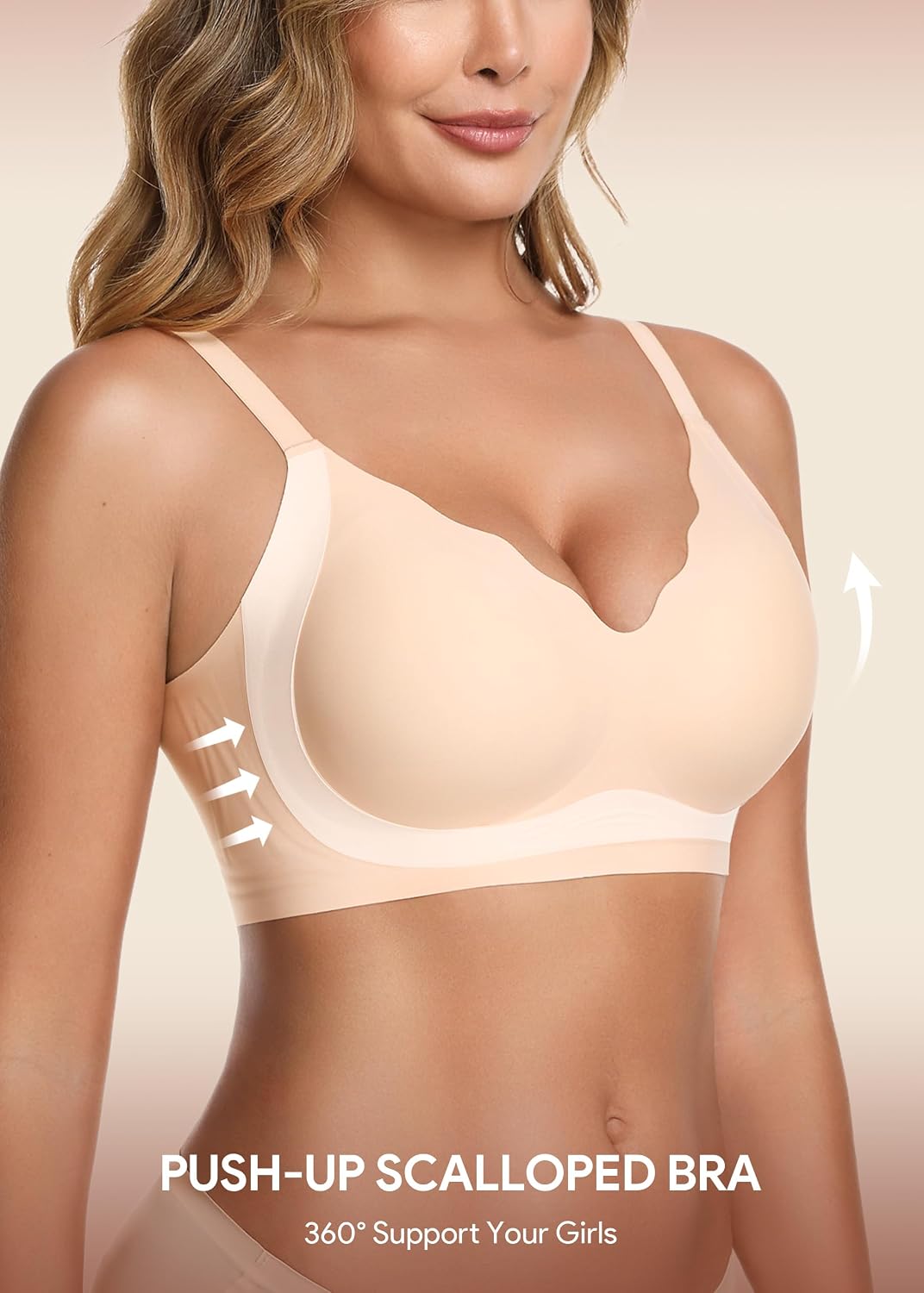 HBselect Jelly Bras for Women Seamless Wireless Full Coverage Tshirt Bras