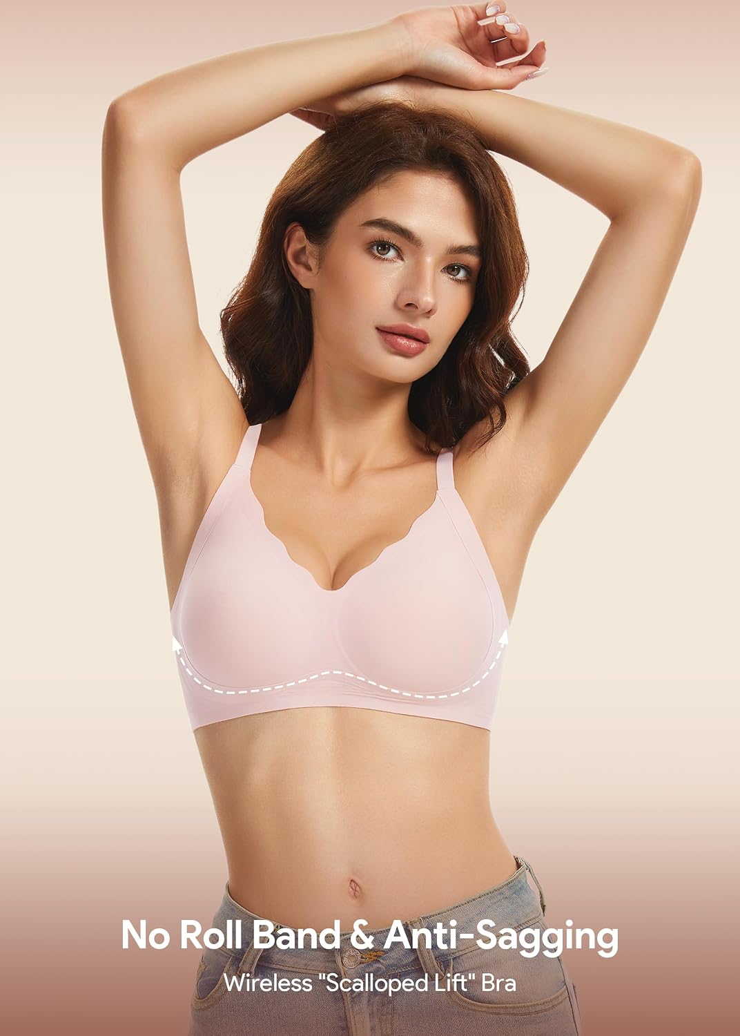 HBselect Jelly Bras for Women Seamless Wireless Full Coverage Tshirt Bras
