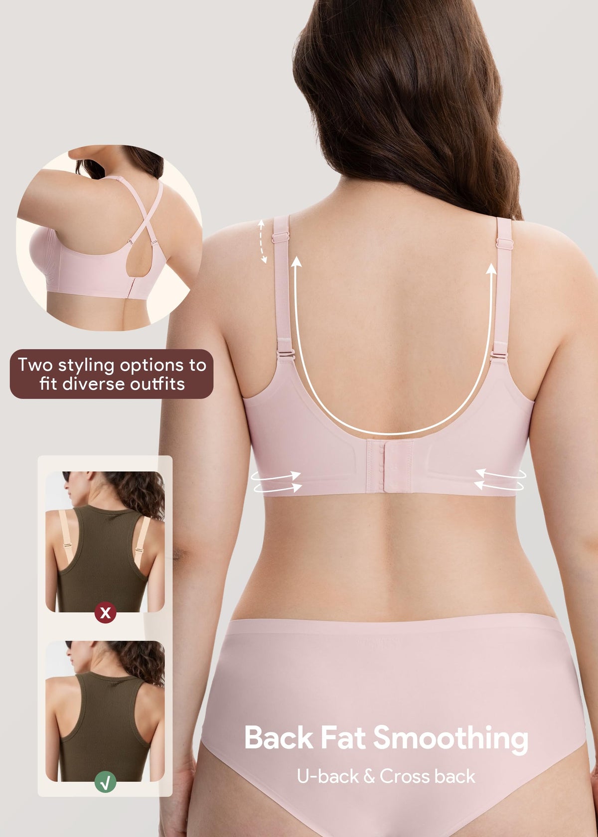 HBselect Nursing Bras for Breastfeeding 3 Pack Women Maternity Jelly Bras