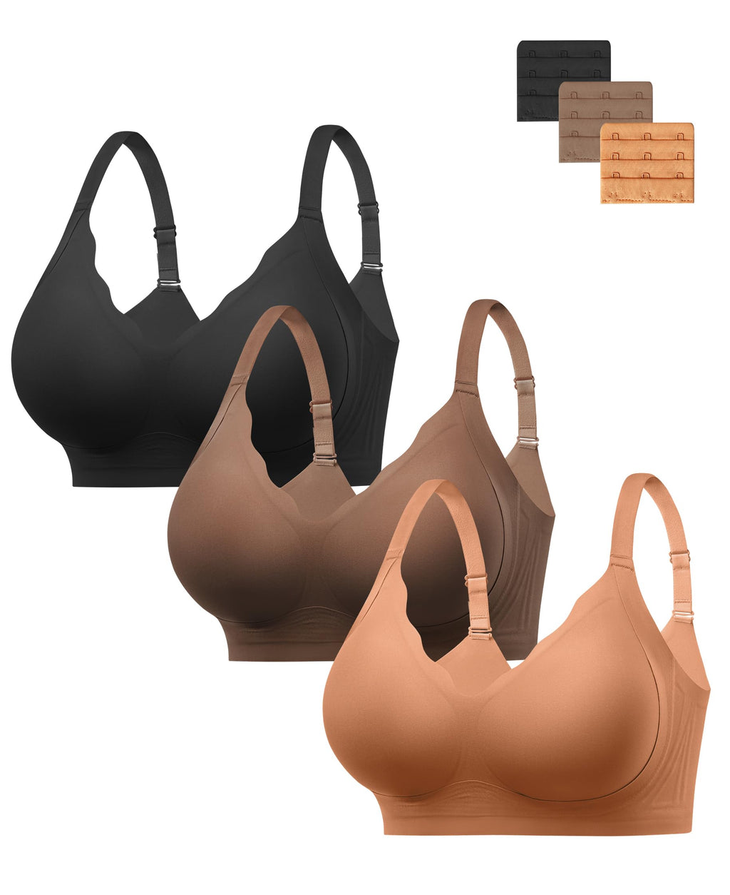 HBselect Jelly Bras for Women Seamless Comfy Push Up Wireless Tshirt Bras