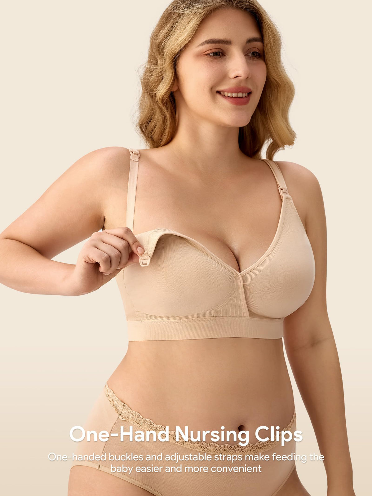 HBselect Nursing Bras for Breastfeeding, Seamless Maternity Bra Wireless