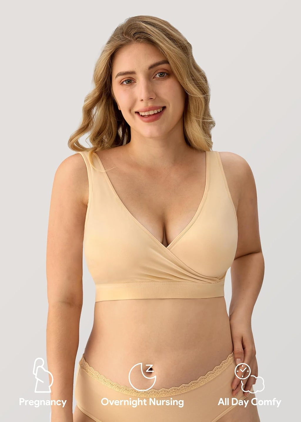 HBselect Maternity Nursing Sleep Bra for Breastfeeding Wireless Bralette