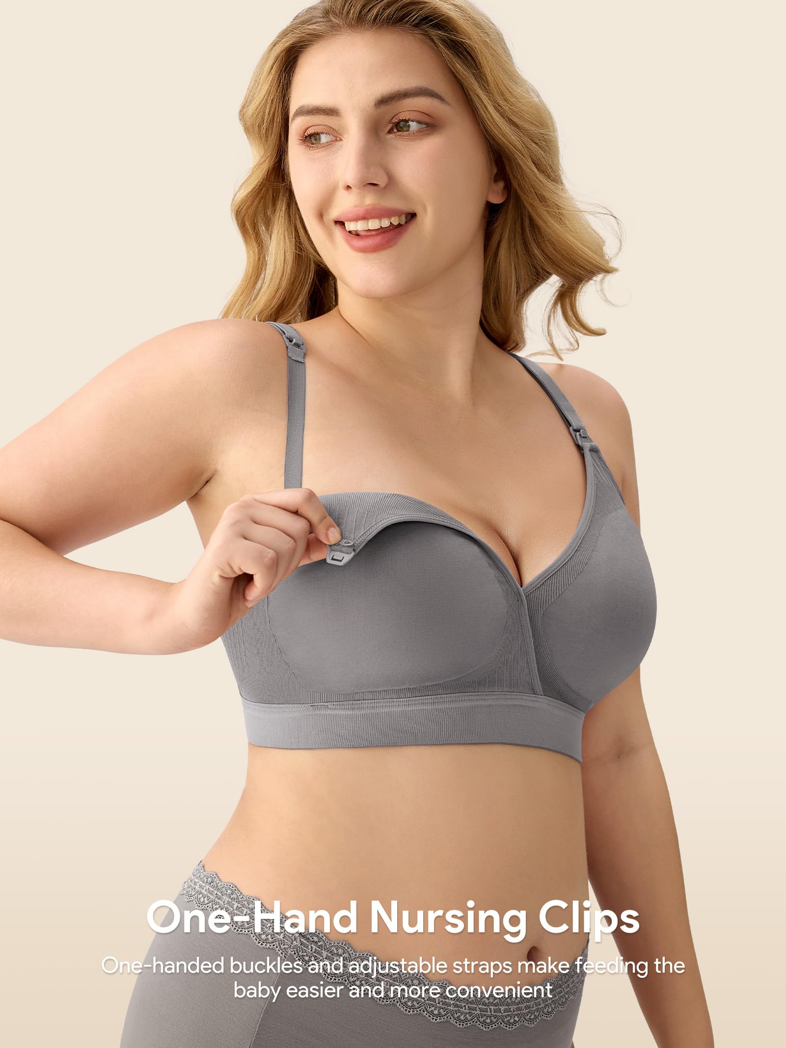 HBselect Nursing Bras for Breastfeeding, Seamless Maternity Bra Wireless