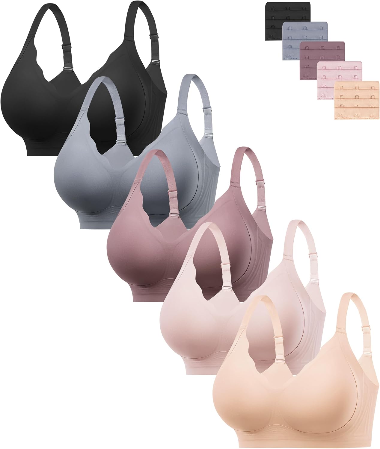 HBselect Jelly Bras for Women Seamless Wireless Full Coverage Tshirt Bras