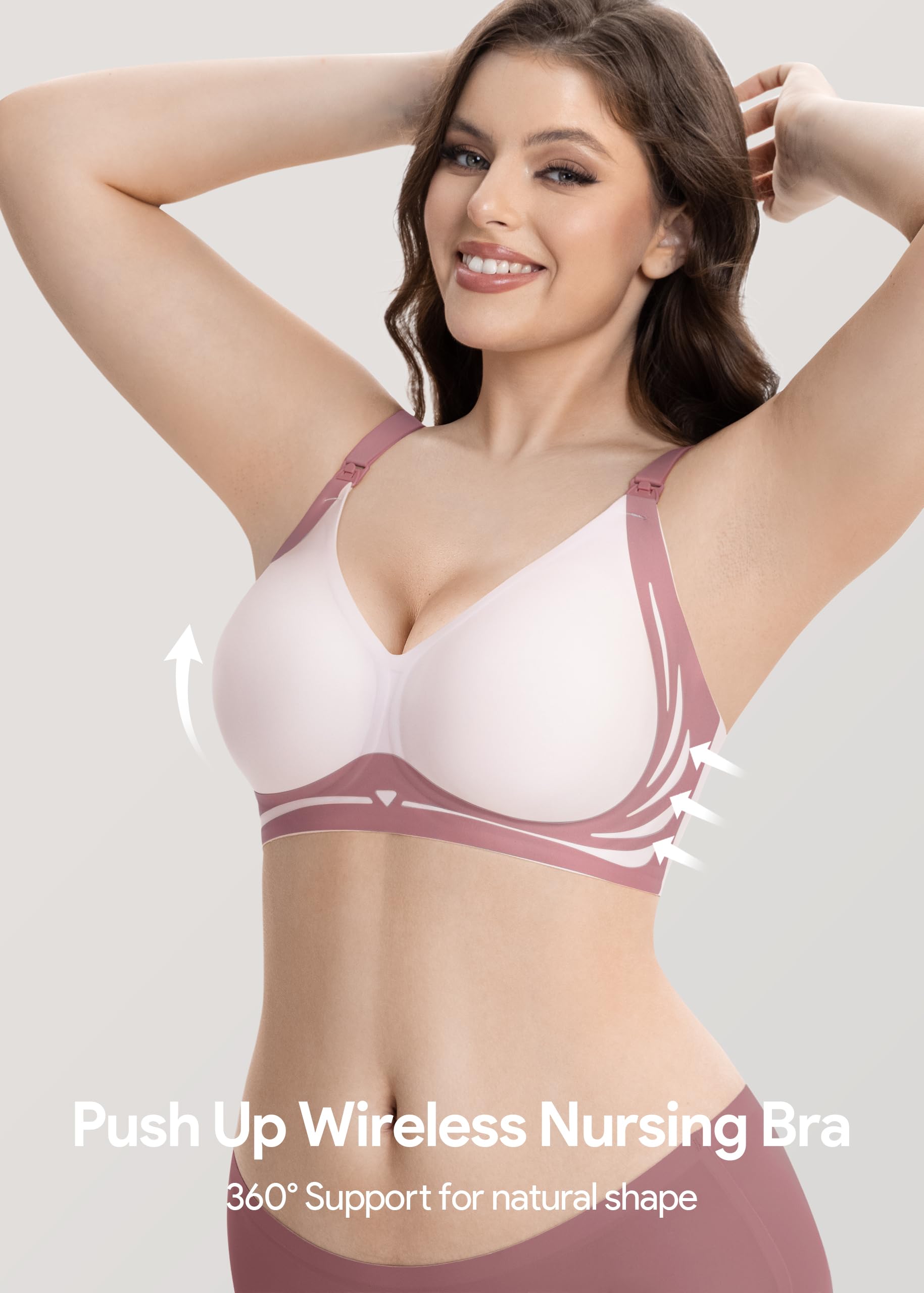 HBselect Nursing Bras for Breastfeeding 3 Pack Women Maternity Jelly Bras