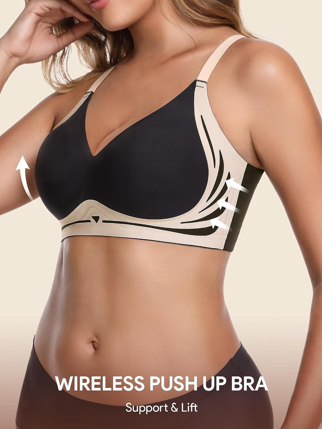 HBselect Jelly Bras for Women No Underwire Comfort Wireless Push Up Bras