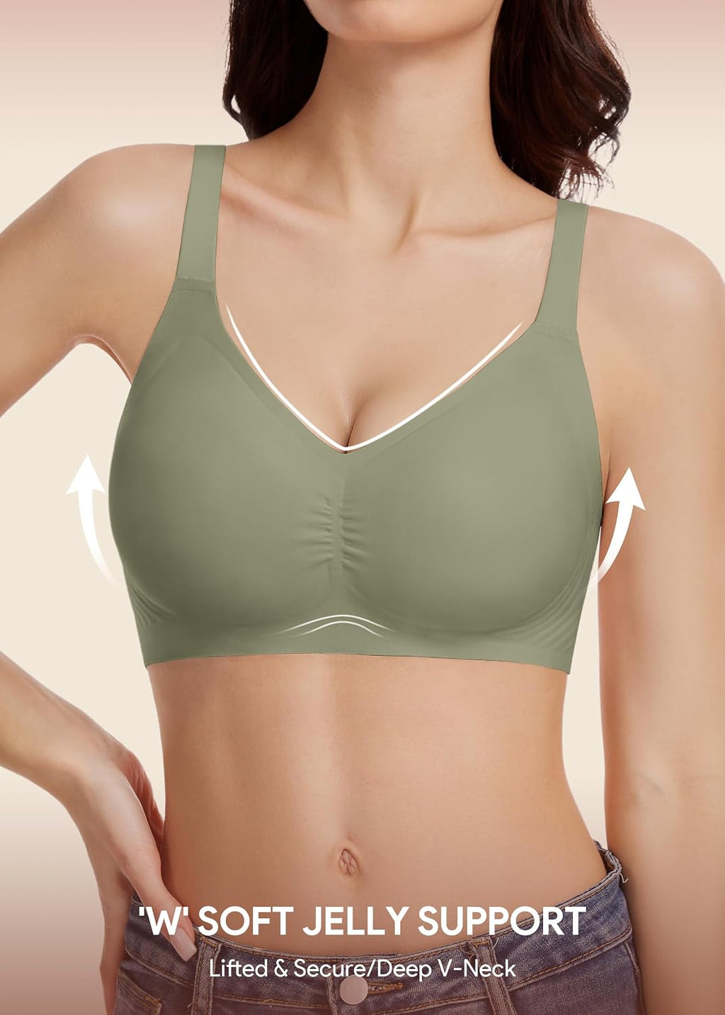 HBselect Jelly Bras for Women Seamless Push Up Wireless Tshirts Bralettes