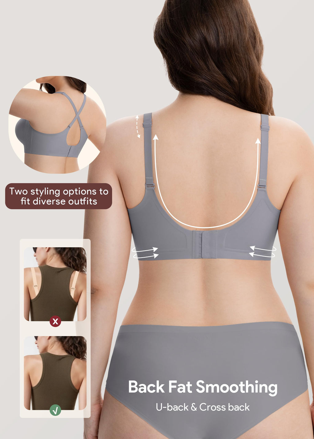HBselect Nursing Bras for Breastfeeding 3 Pack Women Maternity Jelly Bras