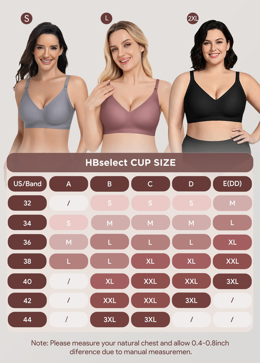 HBselect Nursing Bras for Breastfeeding 3 Pack Women Maternity Jelly Bras