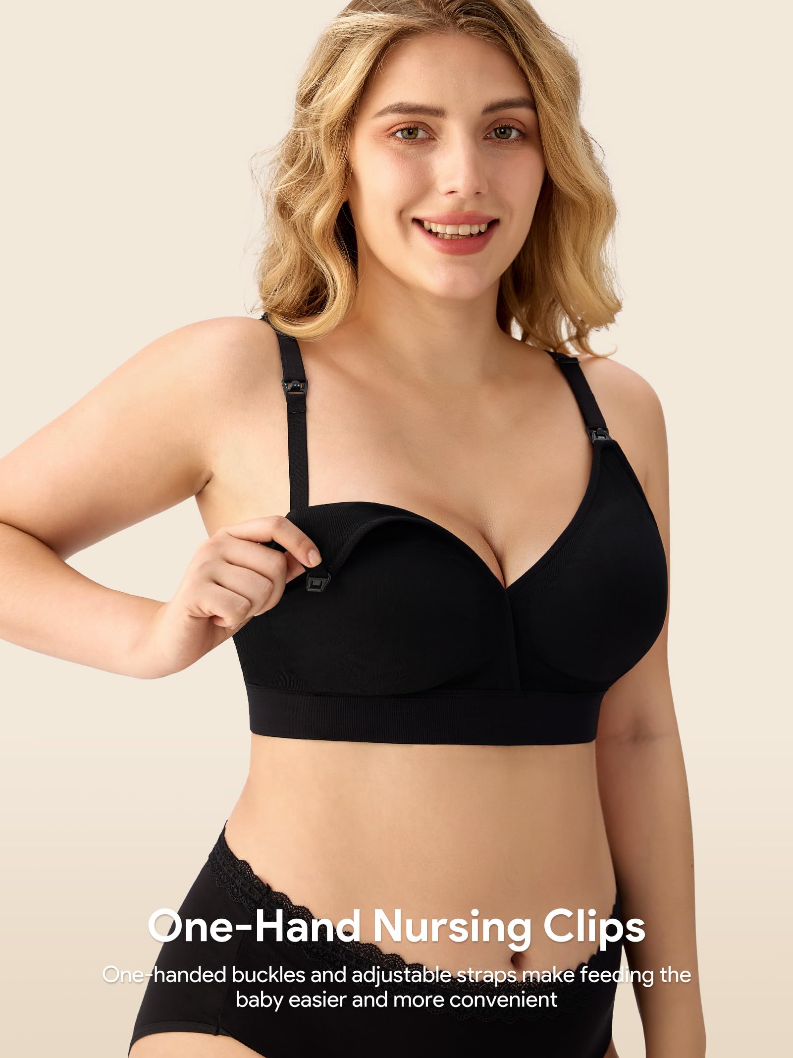 HBselect Nursing Bras for Breastfeeding, Seamless Maternity Bra Wireless