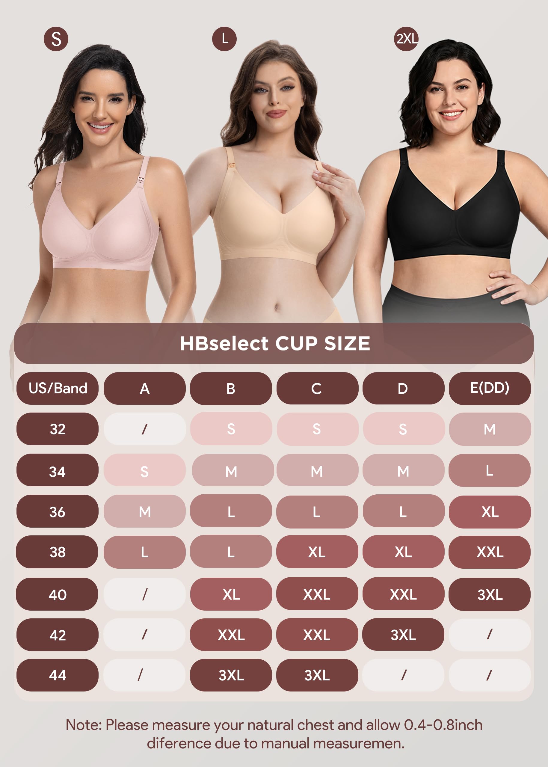 HBselect Nursing Bras for Breastfeeding 3 Pack Women Maternity Jelly Bras