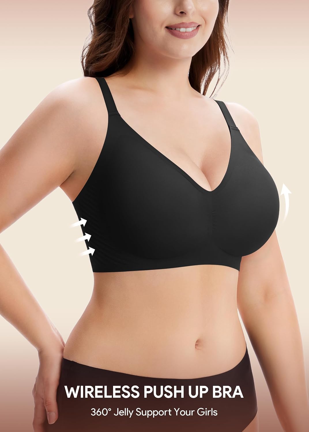 HBselect Jelly Bras for Women Seamless Push Up Wireless Tshirts Bralettes