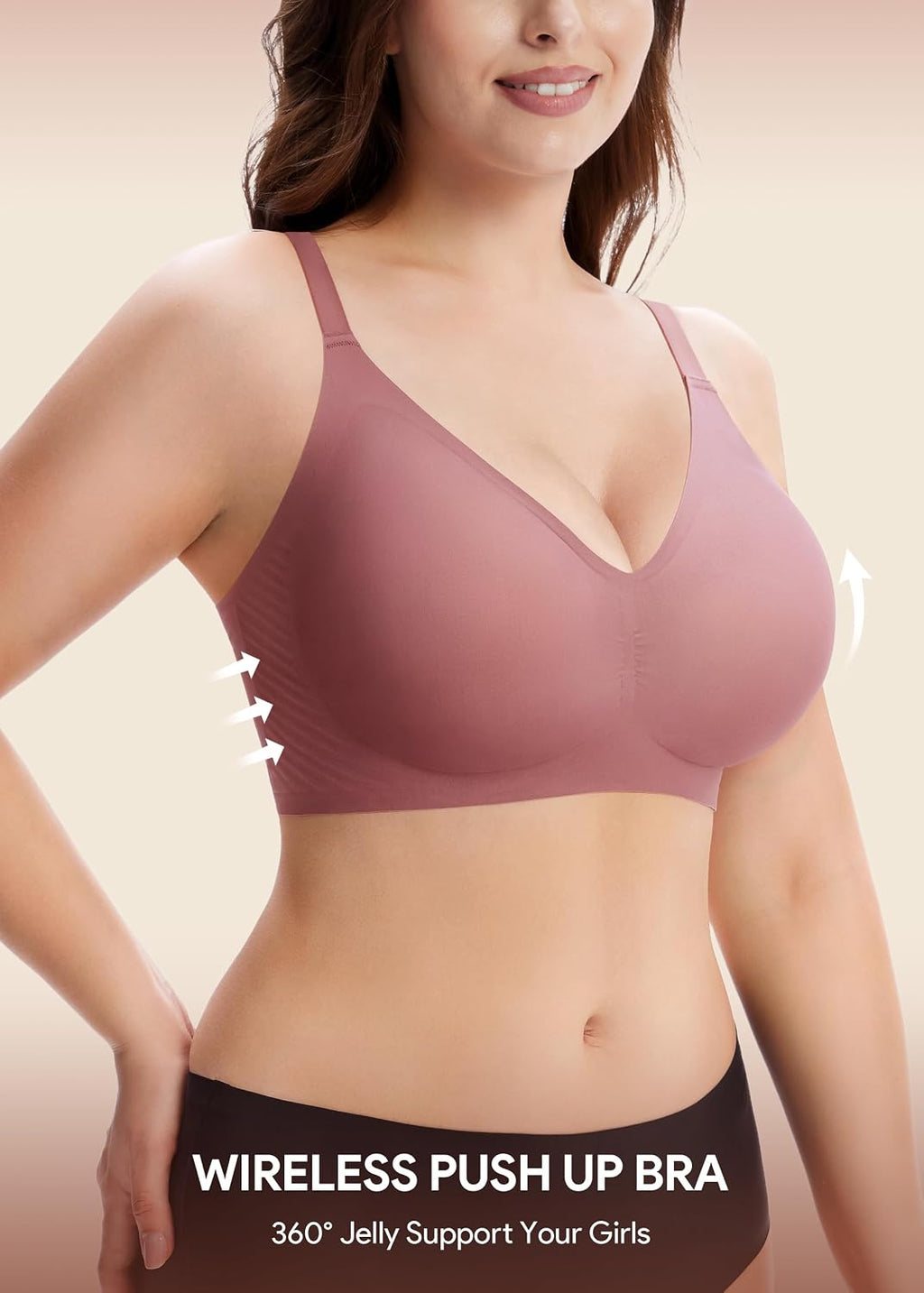 HBselect Jelly Bras for Women Seamless Push Up Wireless Tshirts Bralettes