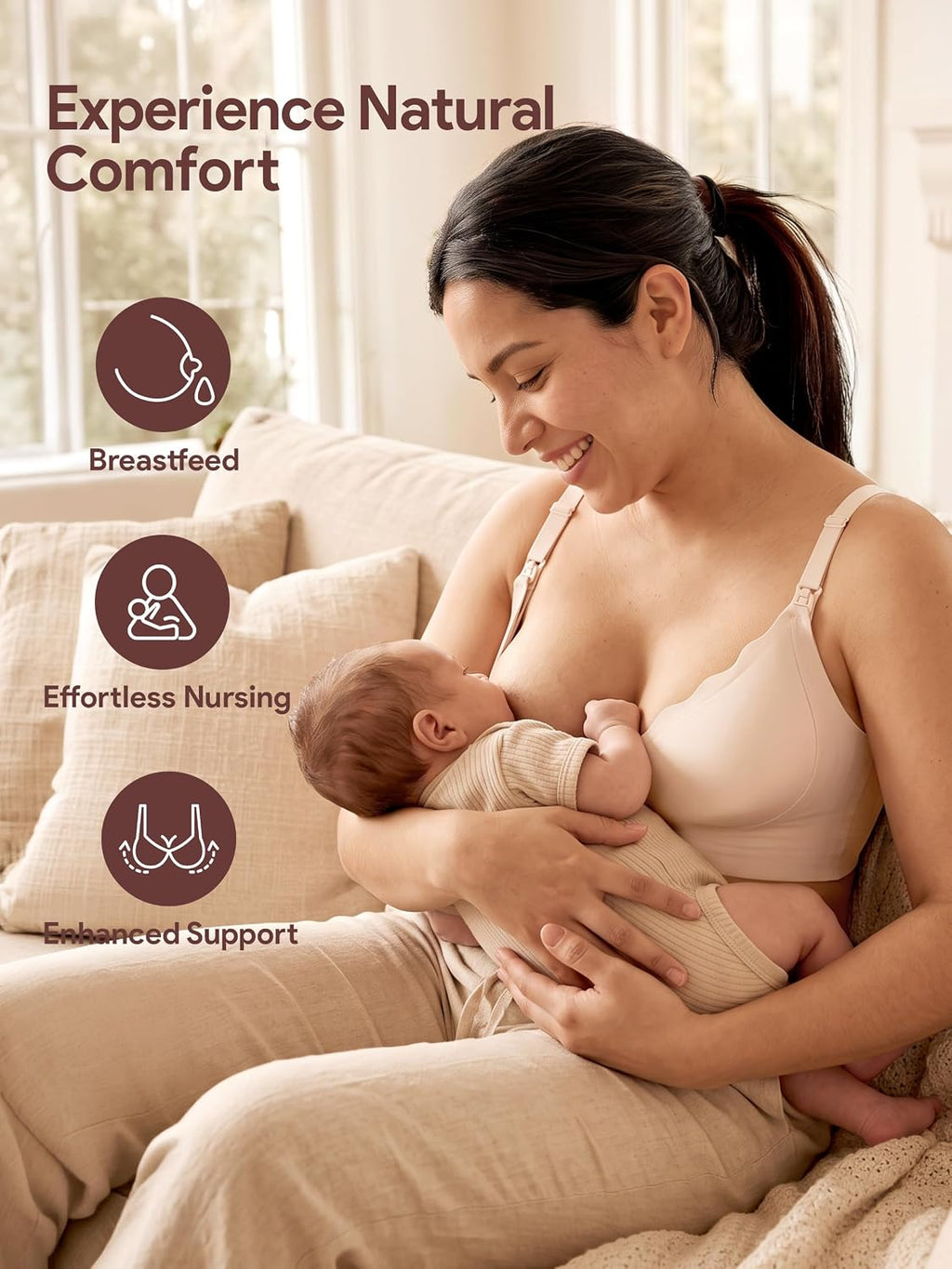 HBselect Nursing Bras for Breastfeeding Comfort Jelly Seamless Nursing Bra