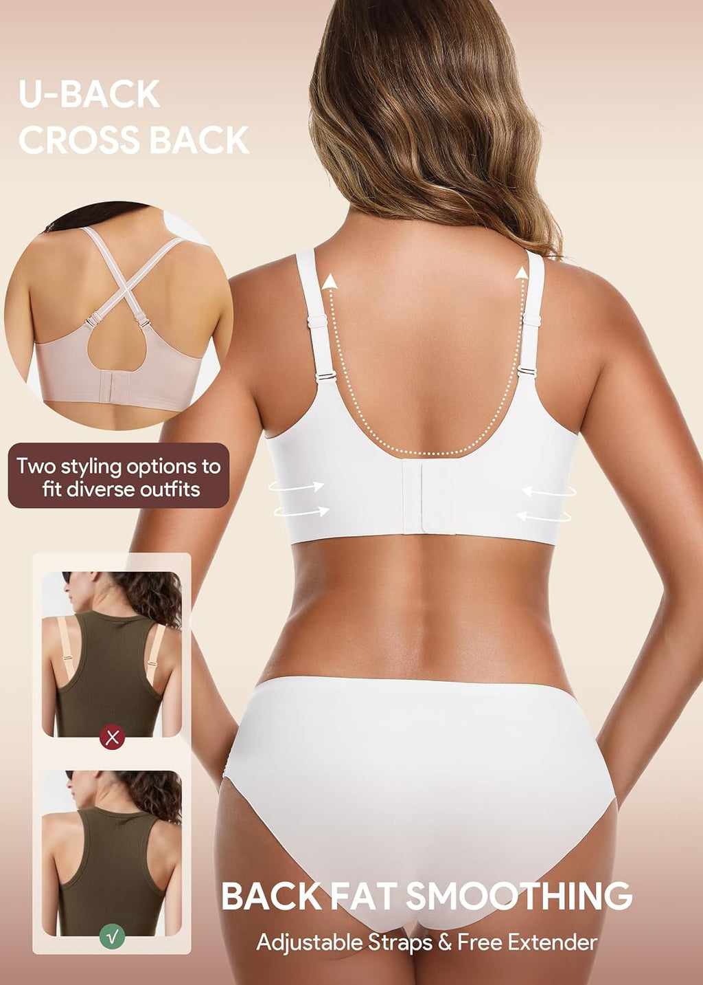 HBselect Jelly Bras for Women Seamless Wireless Full Coverage Tshirt Bras