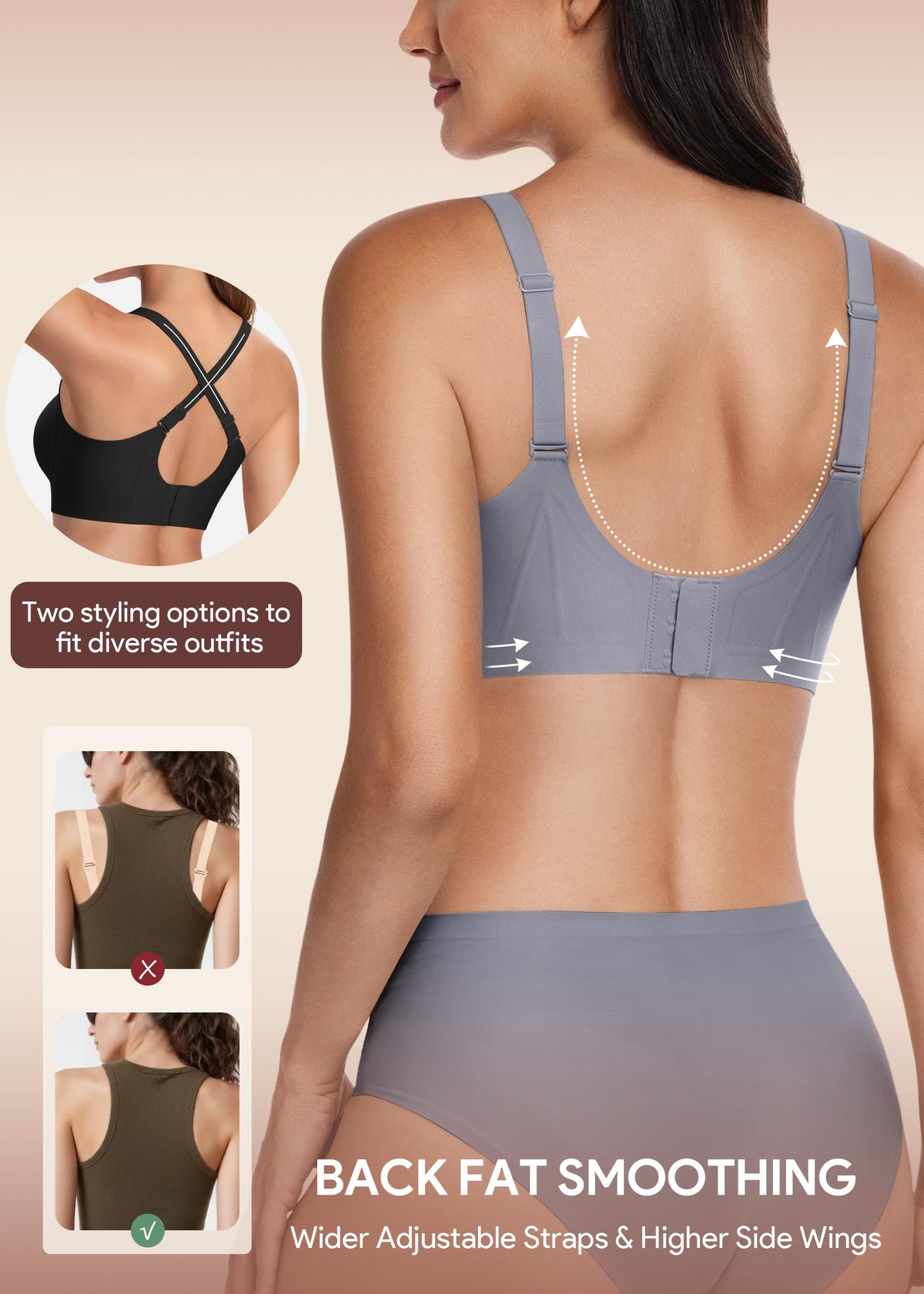 HBselect Jelly Bras for Women Wireless Seamless Comfort Full Coverage Bra