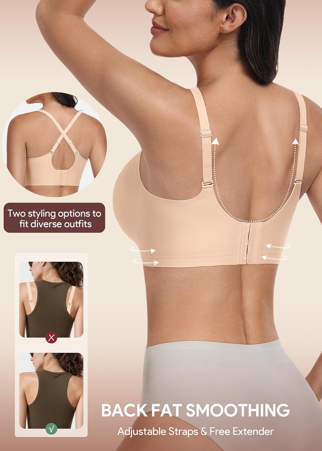 HBselect Jelly Bras for Women Seamless Push Up Wireless Tshirts Bralettes