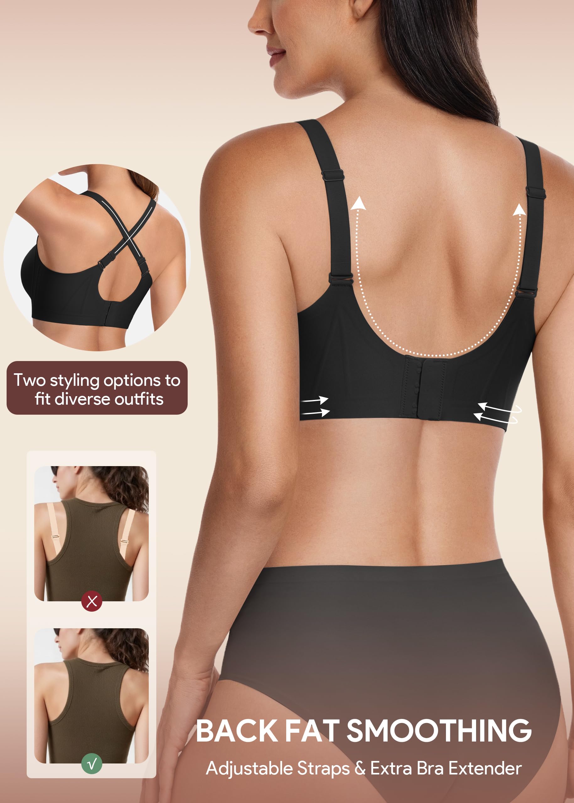HBselect Jelly Bras for Women Wireless Seamless Comfort Full Coverage Bra