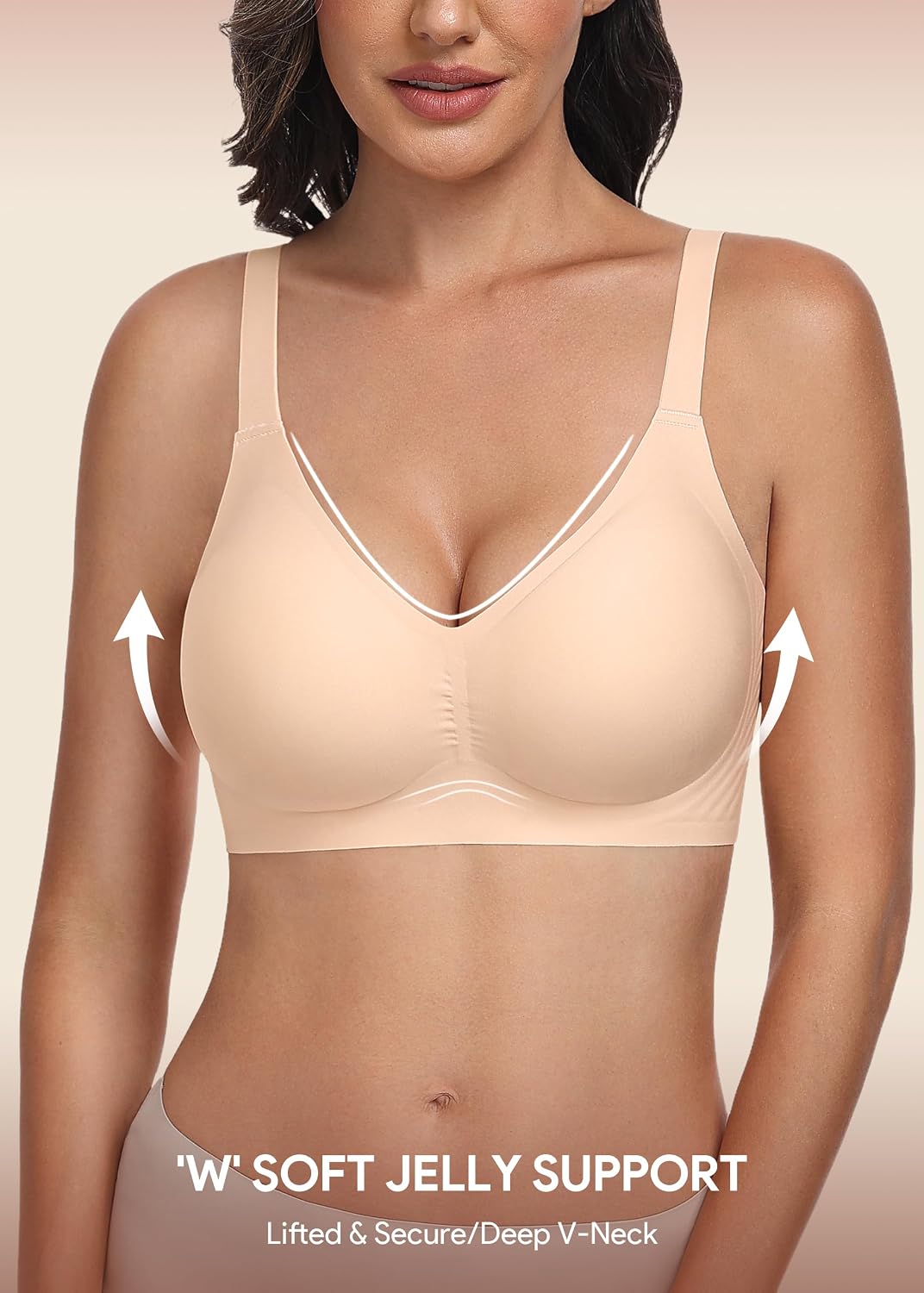 HBselect Jelly Bras for Women Seamless Push Up Wireless Tshirts Bralettes