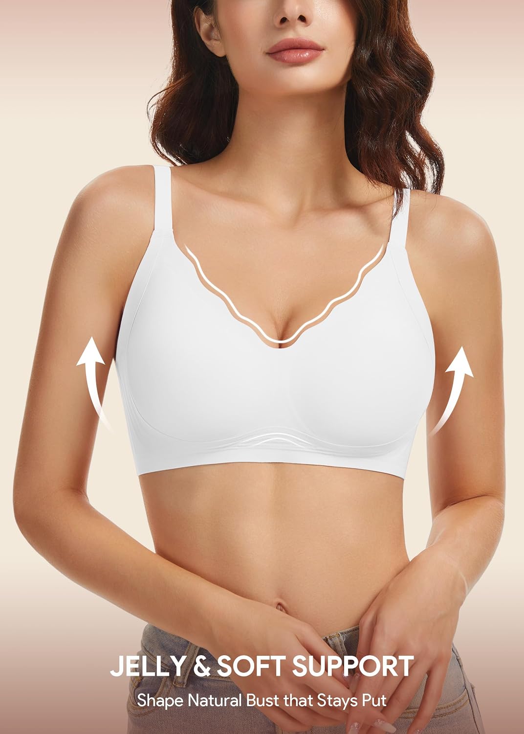 HBselect Jelly Bras for Women Seamless Wireless Full Coverage Tshirt Bras